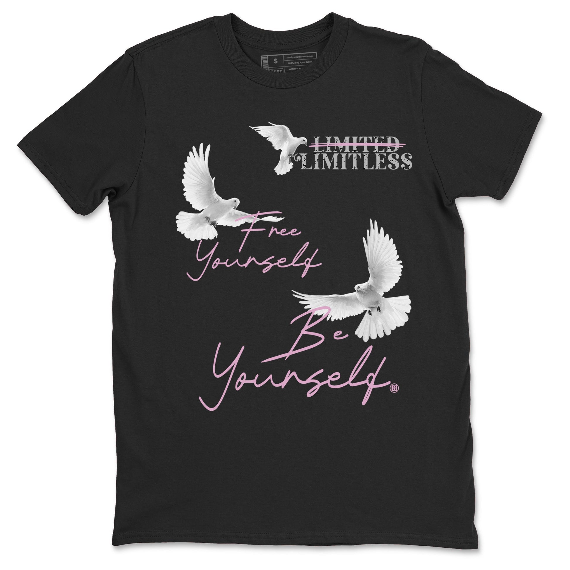 4s Orchid shirts to match jordans Free Yourself Be Yourself sneaker match tees Air Jordan 4 Orchid match shoes to clothes SNRT Sneaker Tees unisex cotton Black 2 shirts