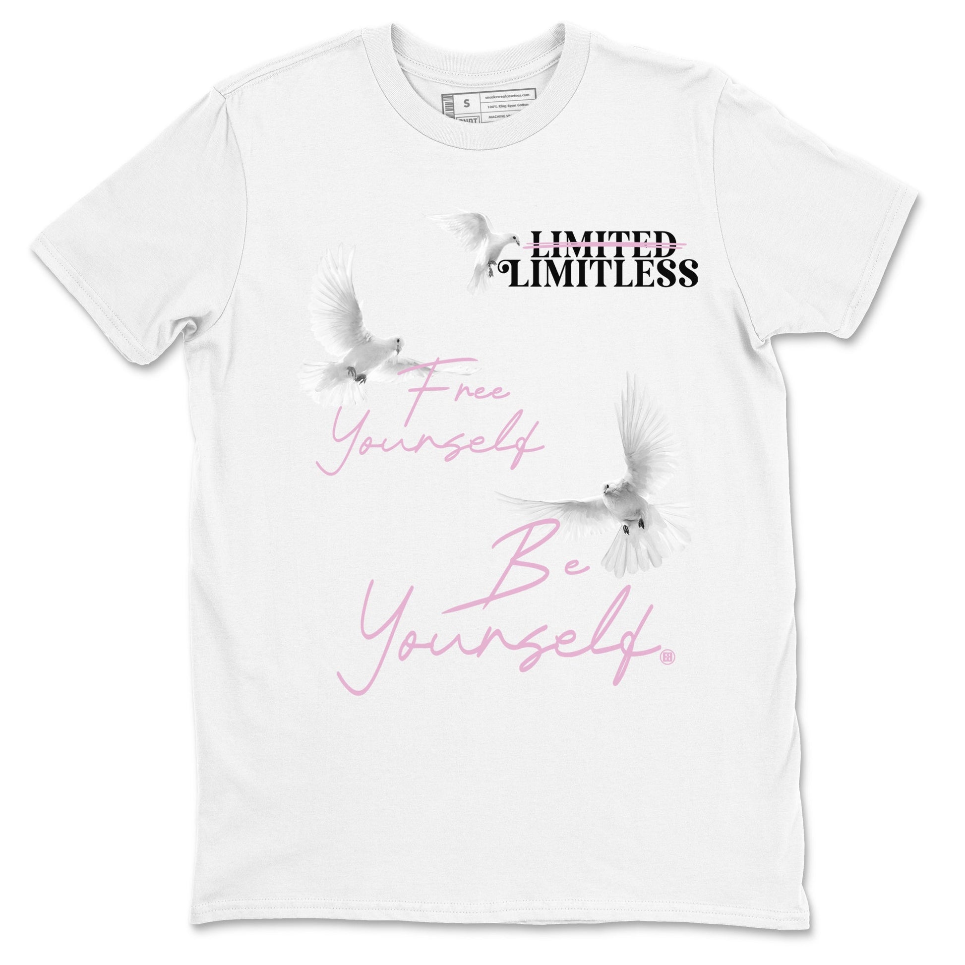4s Orchid shirts to match jordans Free Yourself Be Yourself sneaker match tees Air Jordan 4 Orchid match shoes to clothes SNRT Sneaker Tees unisex cotton White 2 shirts