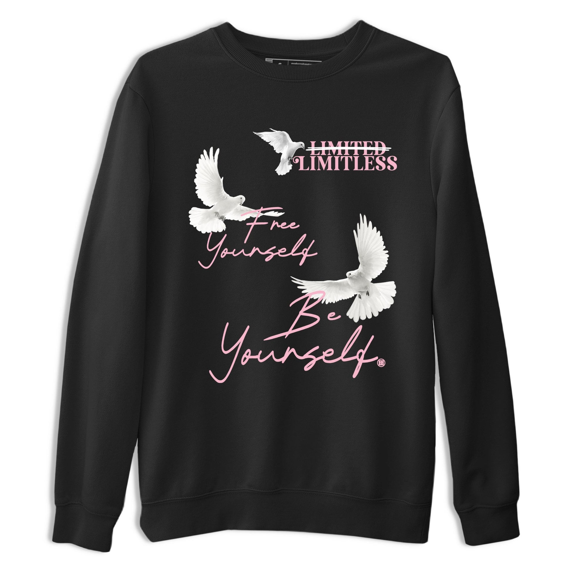 Free Yourself Be Yourself sneaker match t-shirt styled to complete your fit with the Air Jordan 5 35th Anniversary sneakers, shown in Black 2.
