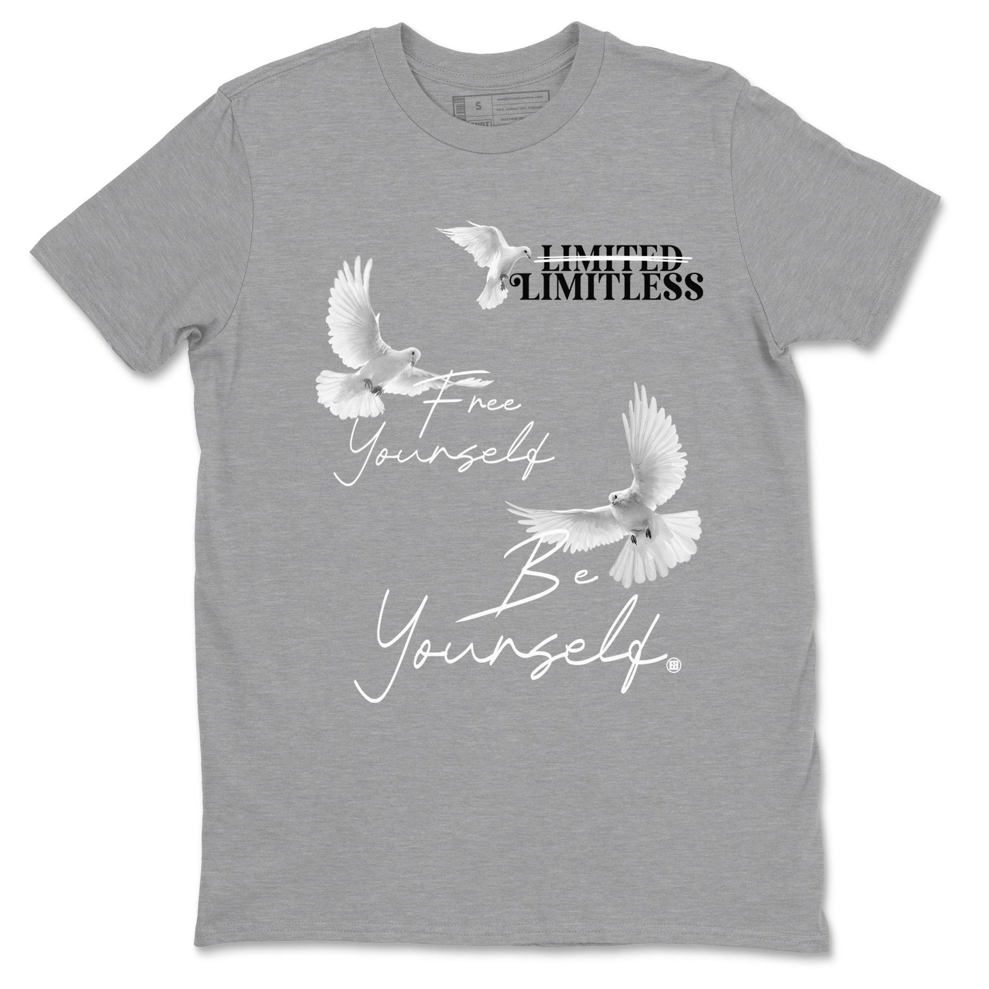 5s White Black shirts to match jordans Free Yourself Be Yourself sneaker match tees Air Jordan 5 White Black match shoes to clothes SNRT Sneaker Tees unisex cotton Heather Grey 2 shirts