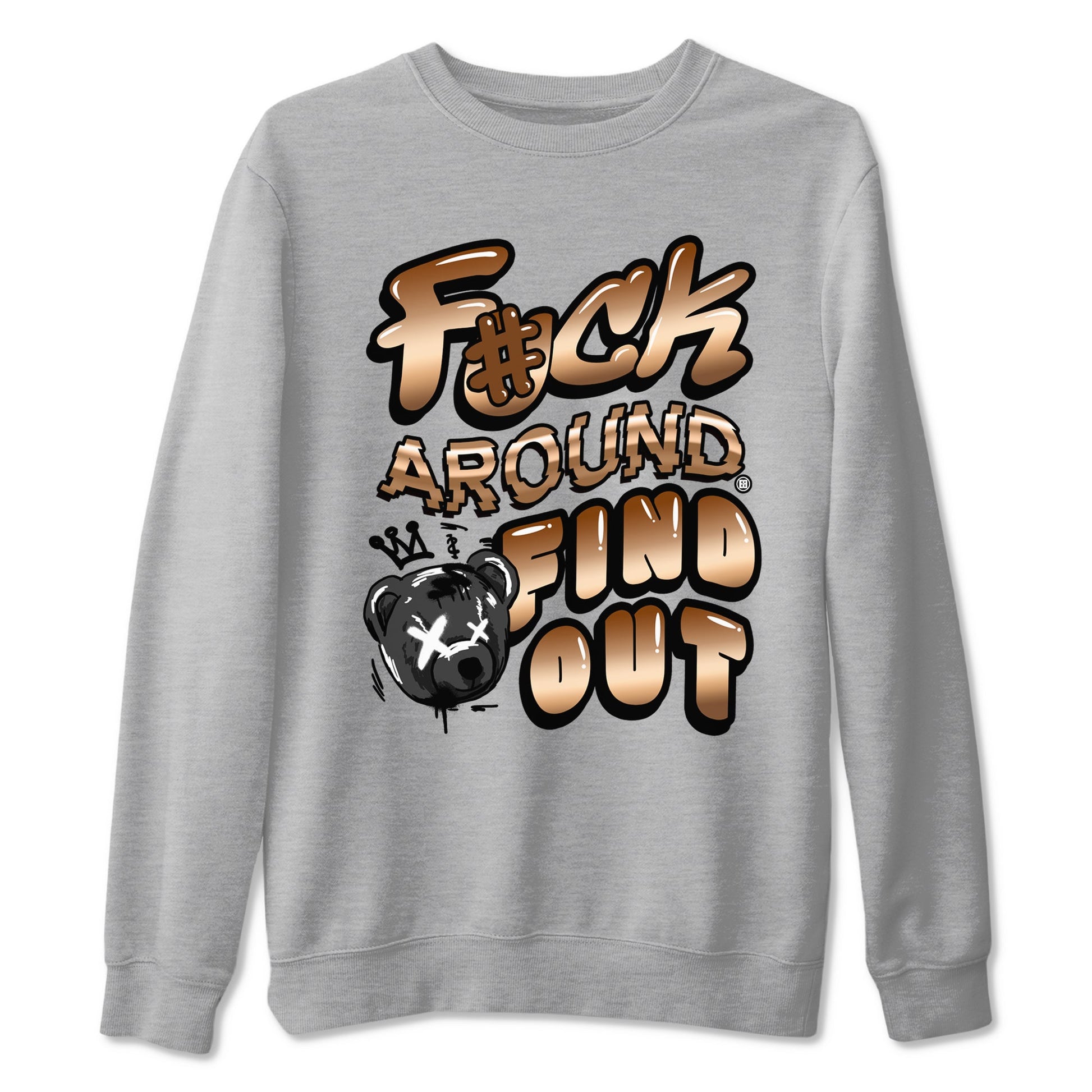 Air Foamposite 1 Metallic Copper Shirts To Match Jordans Fuck Around And Find Out Sneaker Shirts Air Foamposite One Metallic Copper SNRT Sneaker Release Tees Unisex Cotton Crew Neck Heather Grey 2 crew neck shirts