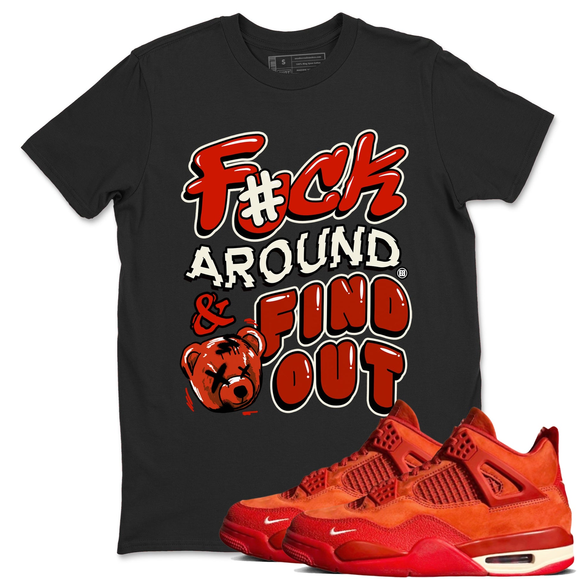 4s Brick By Brick best t shirts to wear with jordans Fuck Around And Find Out sneaker match tees Nigel Sylvester x Air Jordan 4 Brick by Brick match shoes to clothes SNRT Sneaker Tees unisex cotton Black 1 shirts