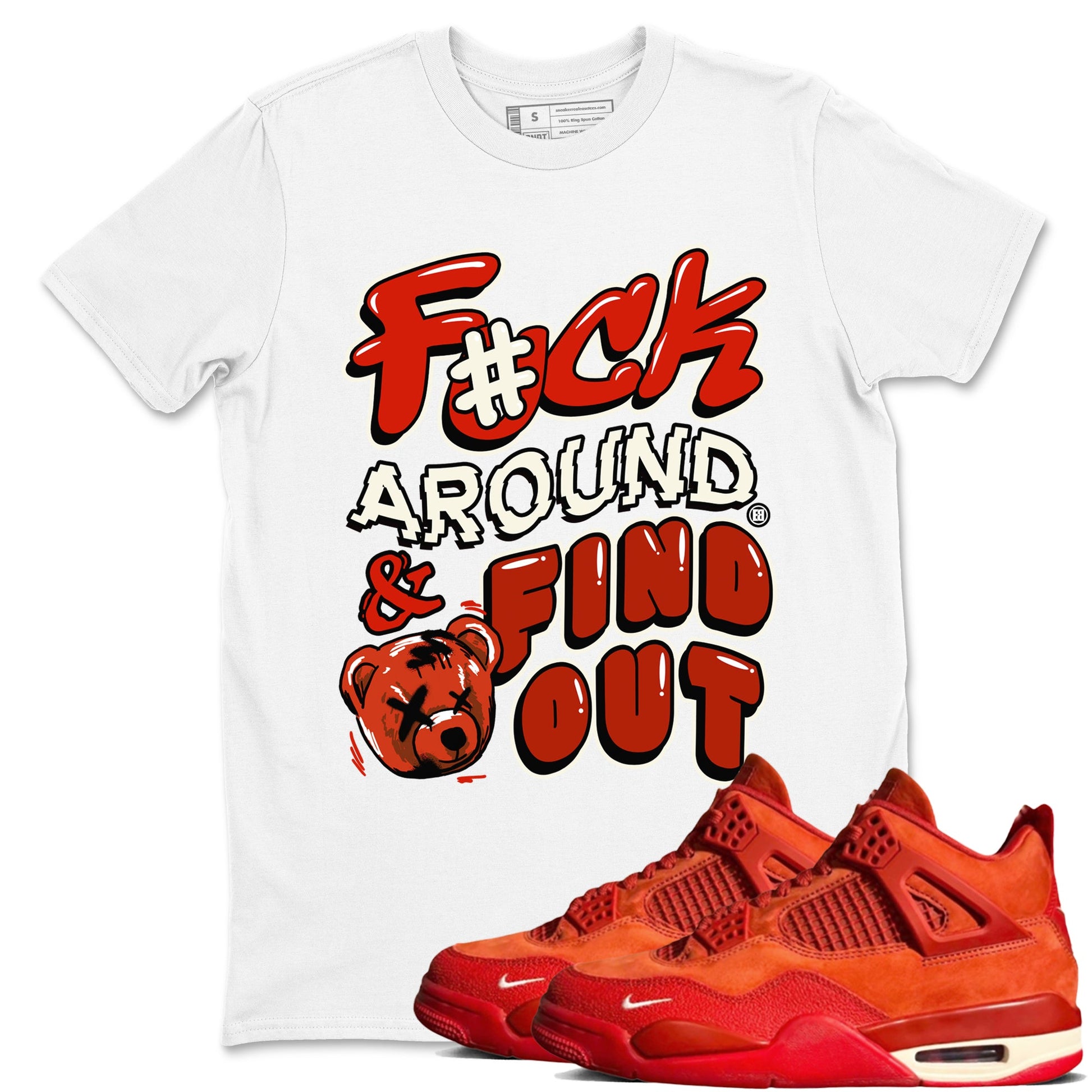 4s Brick By Brick best t shirts to wear with jordans Fuck Around And Find Out sneaker match tees Nigel Sylvester x Air Jordan 4 Brick by Brick match shoes to clothes SNRT Sneaker Tees unisex cotton White 1 shirts