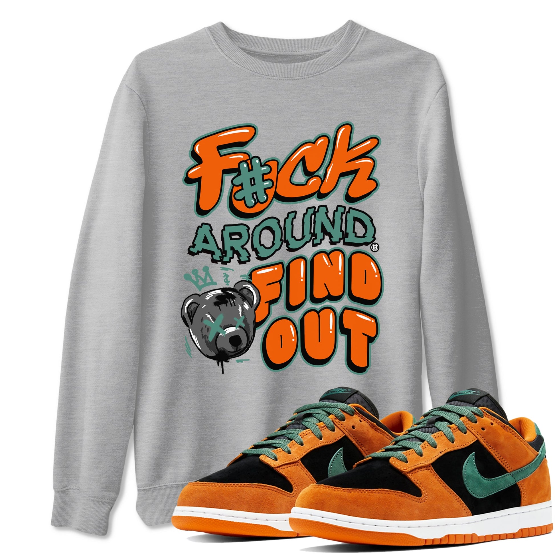 Dunk Low Ceramic shirts to match jordans Fuck Around And Find Out sneaker match tees Dunk Ceramic match shoes to clothes SNRT Sneaker Tees unisex cotton Heather Grey 1 shirts