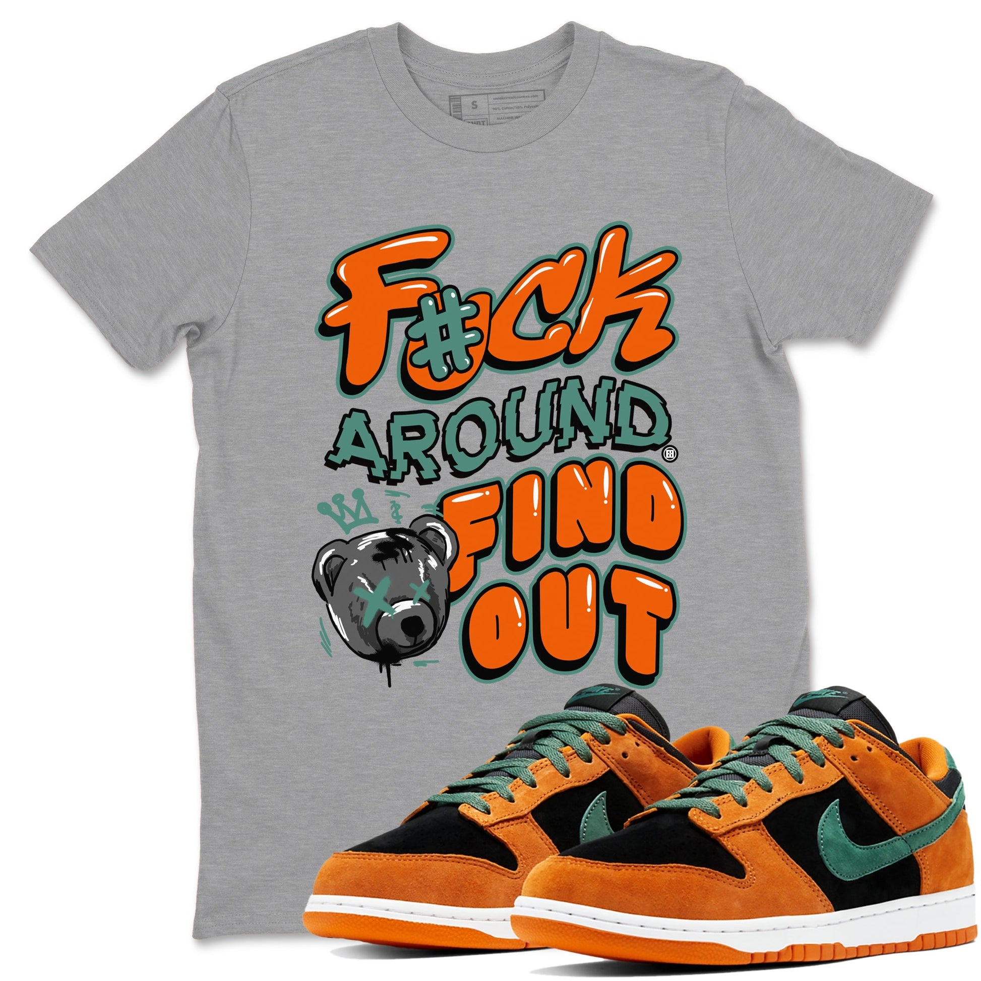 Dunk Low Ceramic shirts to match jordans Fuck Around And Find Out sneaker match tees Dunk Ceramic match shoes to clothes SNRT Sneaker Tees unisex cotton Heather Grey 1 shirts