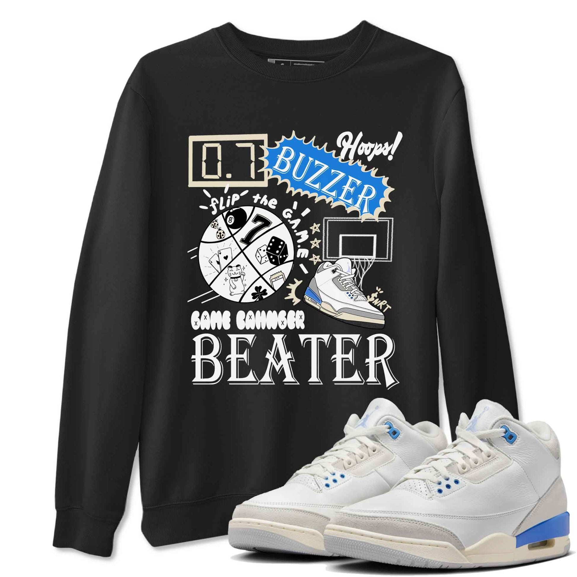 3s Lucky Shorts shirts to match jordans Game Changer best t shirts to wear with jordans Air Jordan 3 Lucky Shorts match shoes to clothes SNRT Sneaker Tees unisex cotton Black 1 shirts
