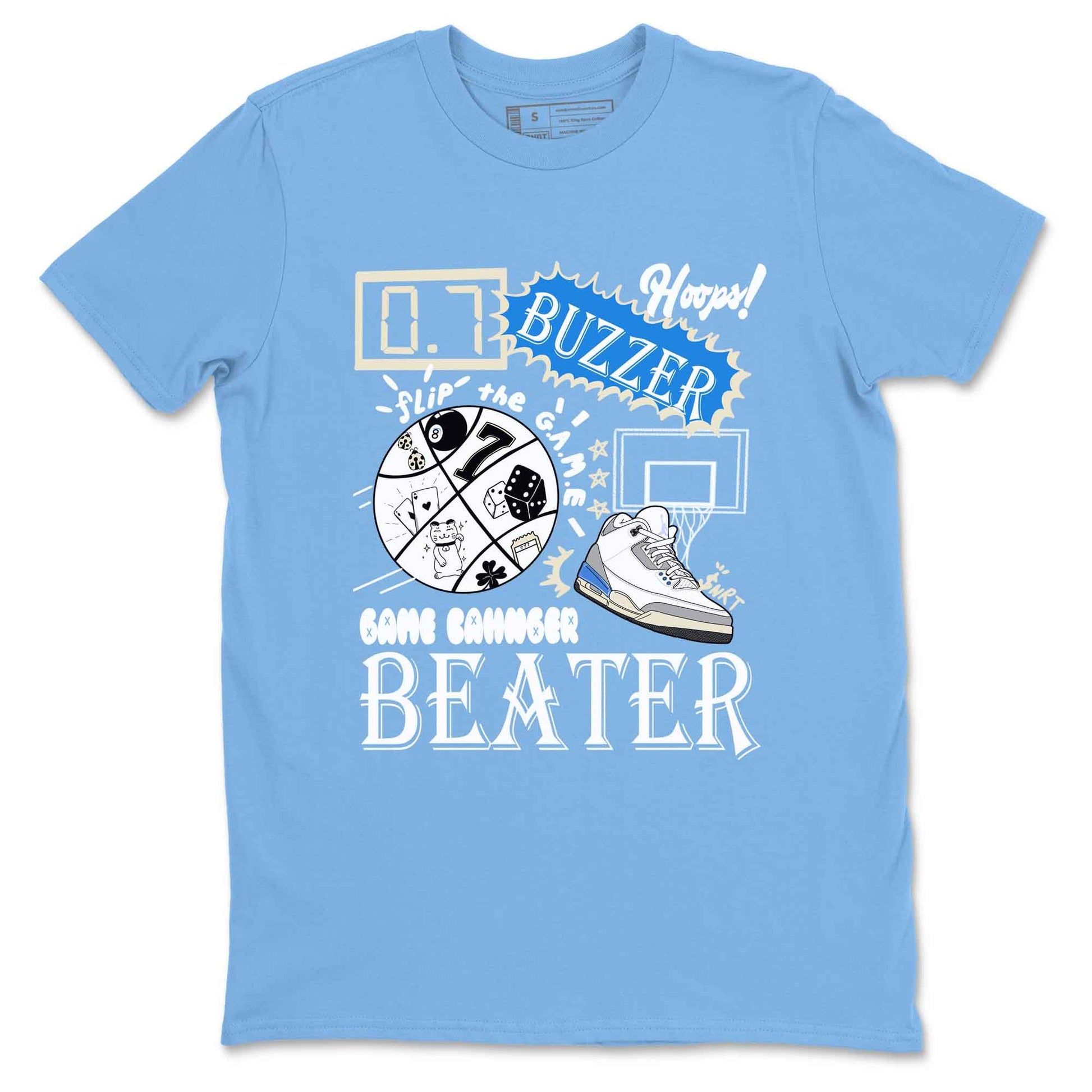3s Lucky Shorts shirts to match jordans Game Changer best t shirts to wear with jordans Air Jordan 3 Lucky Shorts match shoes to clothes SNRT Sneaker Tees unisex cotton Carolina Blue 2 shirts