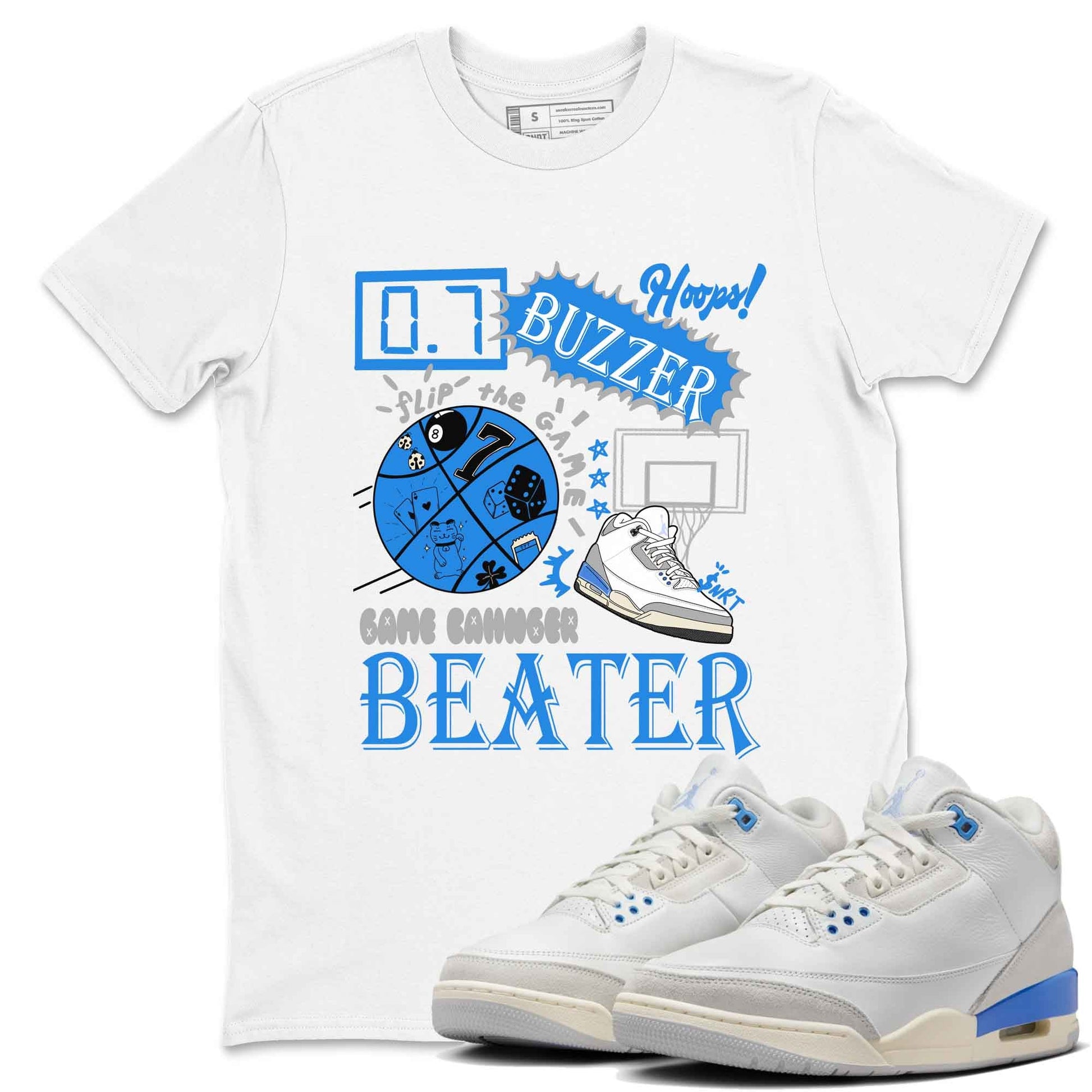 3s Lucky Shorts shirts to match jordans Game Changer best t shirts to wear with jordans Air Jordan 3 Lucky Shorts match shoes to clothes SNRT Sneaker Tees unisex cotton White 1 shirts