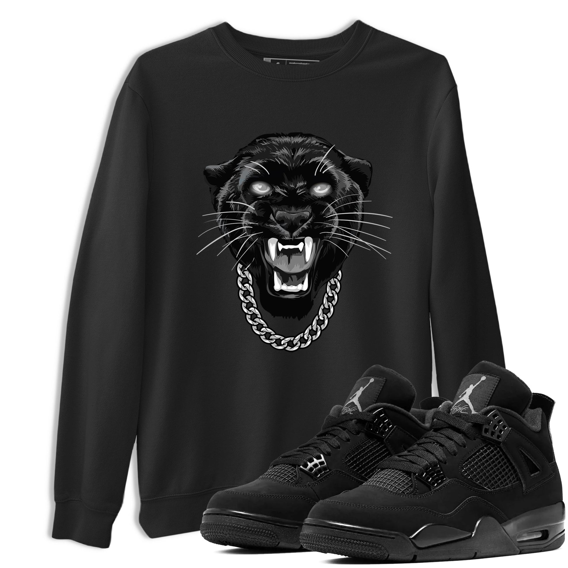 4s Black Cat Sneaker match tees – Sneaker Tees To Match Air Jordan 4 Black Cat Shoes – Gangster Black Cat Tee Black 1