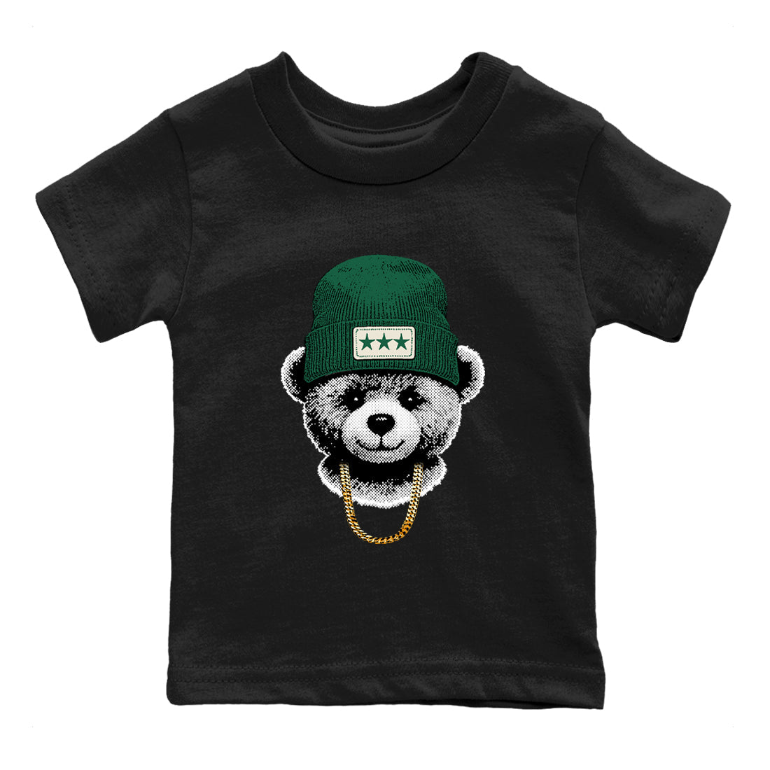 Sneaker Threads – Sneaker Tees To Match Air Jordan 1 Pro Green – Gangster Teddy Youth Graphic Tee Black 2. Perfect for Jordan releases 2025 colorways.