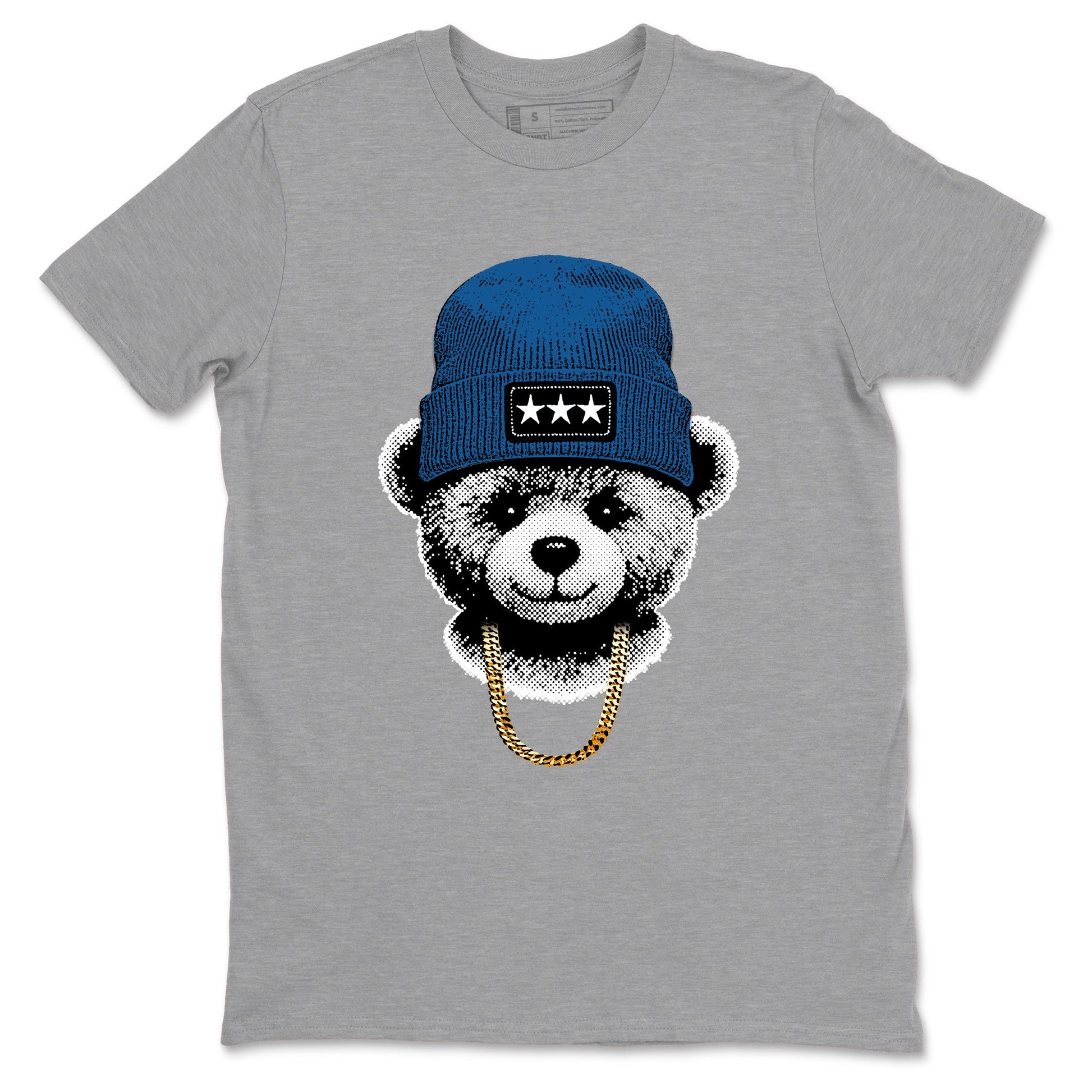 Sneaker tee, Streetwear Brand – Shirts To Match Air Jordan 1 Travis Scott x Fragment Sneakers – Gangster Teddy Graphic Tee Heather Grey 2