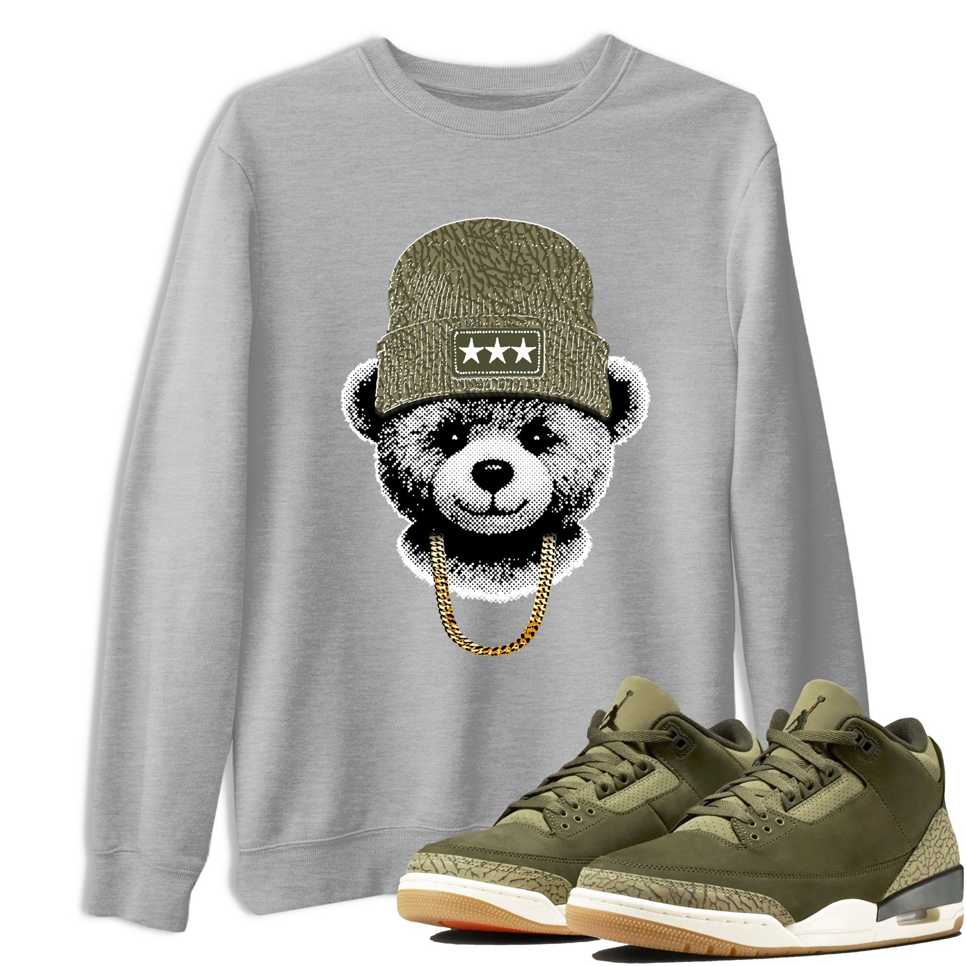 Sneaker Threads – Sneaker Threads To Match Air Jordan 3 Family Affair Shoes – Gangster Teddy Tee Heather Grey 1