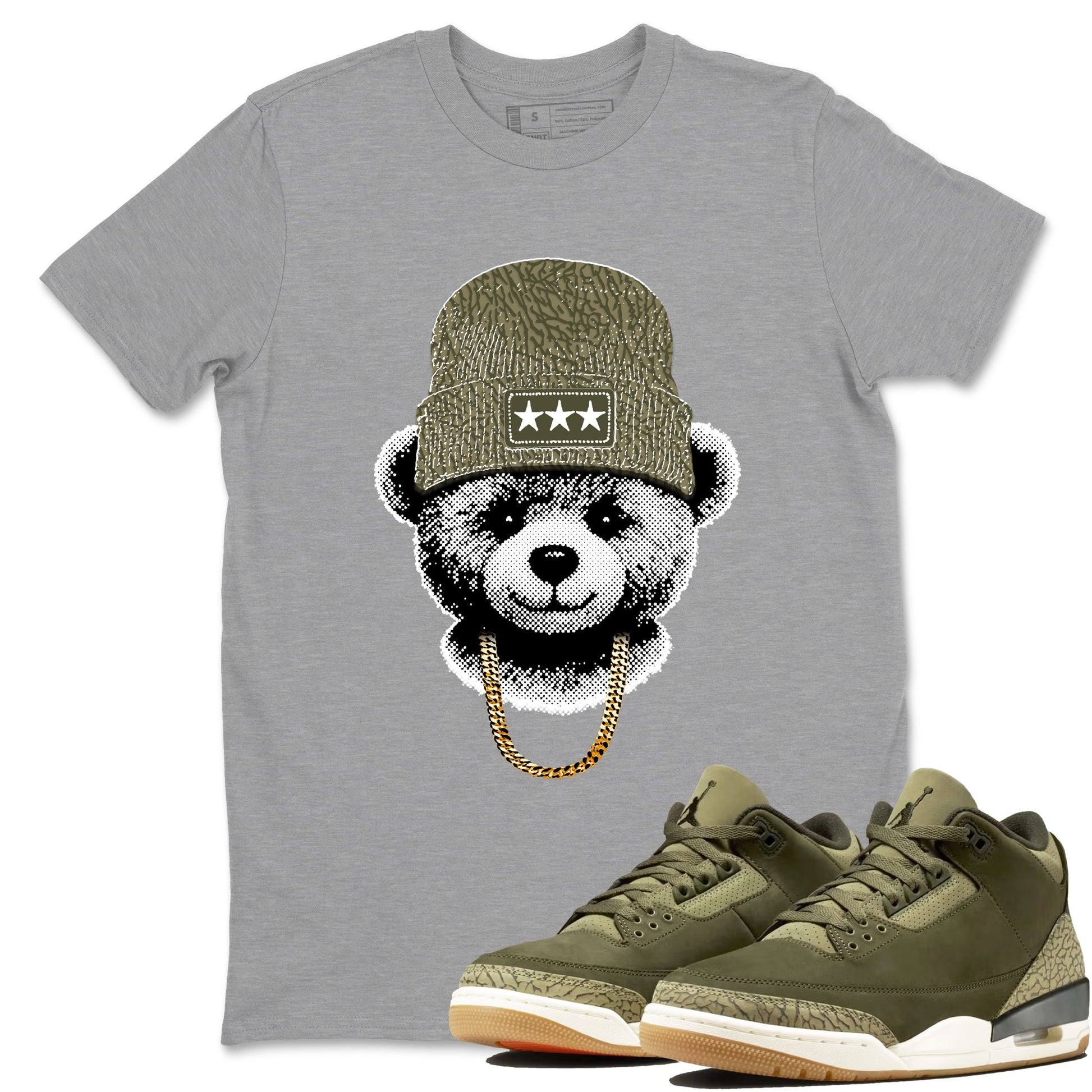 Sneaker Threads – Sneaker Threads To Match Air Jordan 3 Family Affair Shoes – Gangster Teddy Tee Heather Grey 1