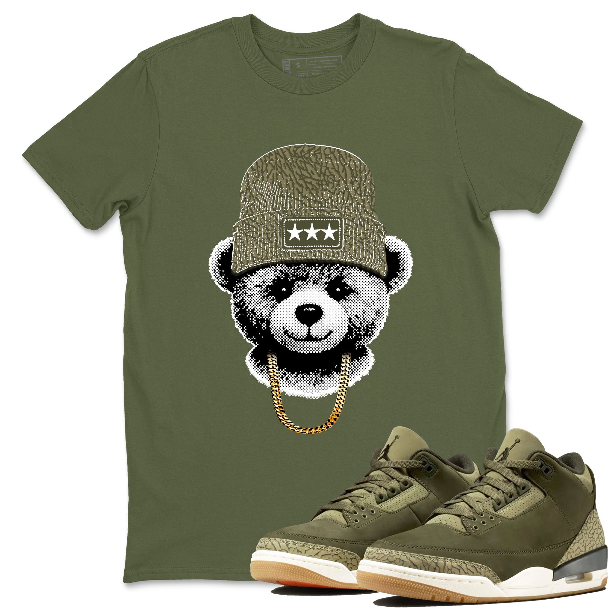 Sneaker Threads – Sneaker Threads To Match Air Jordan 3 Family Affair Shoes – Gangster Teddy Tee Military Green 1