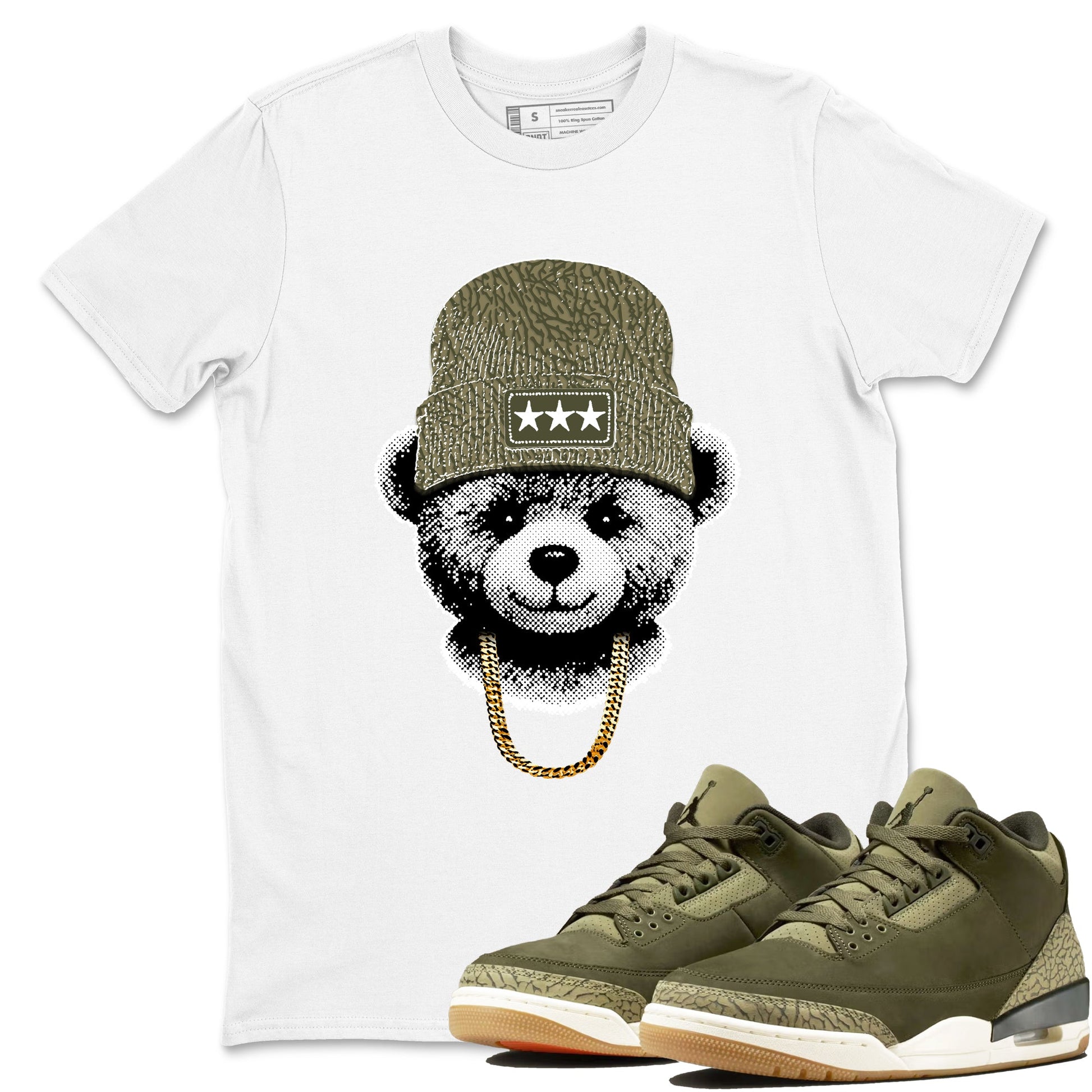 Sneaker Threads – Sneaker Threads To Match Air Jordan 3 Family Affair Shoes – Gangster Teddy Tee White 1