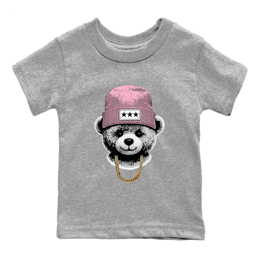 Sneaker tee, Streetwear Brand – Shirts To Match Air Jordan 5 35th Anniversary Sneakers – Gangster Teddy Kids, Baby Graphic T-Shirt Heather Grey 2