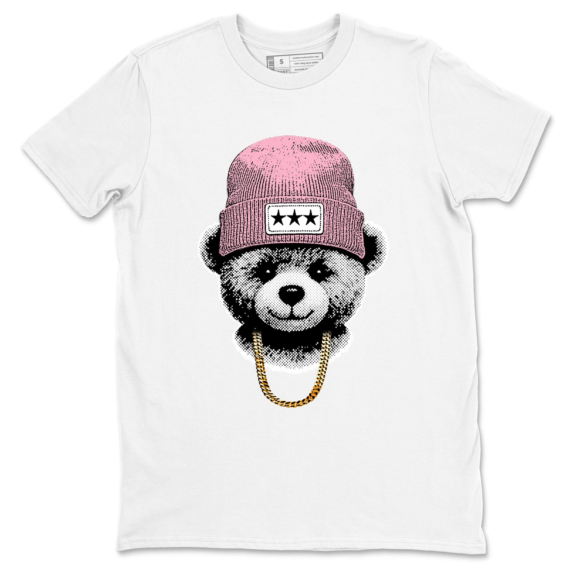 Sneaker tee, Streetwear Brand – Shirts To Match Air Jordan 5 35th Anniversary Sneakers – Gangster Teddy Graphic Tee White 2