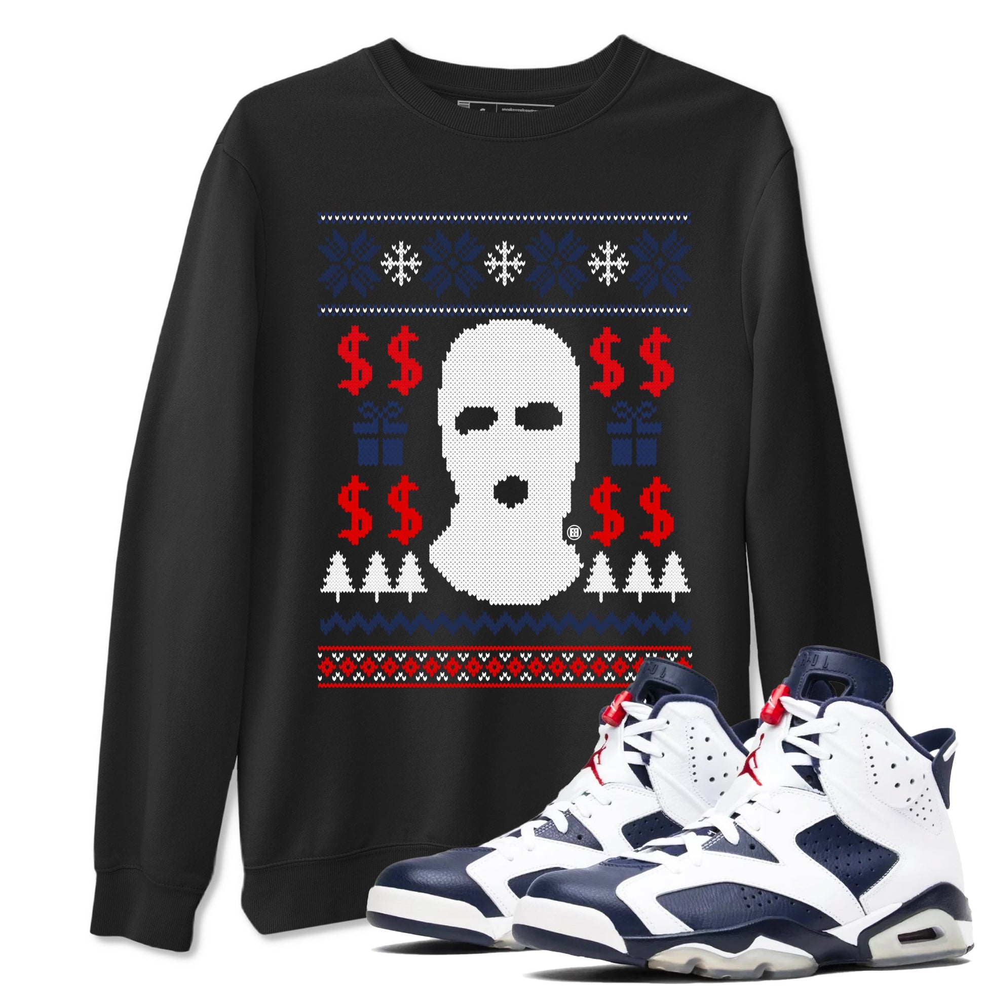 6s White And Midnight Navy shirts to match jordans Gangster Ugly Sweater sneaker match tees Air Jordan 6 Retro White And Midnight Navy match shoes to clothes SNRT Sneaker Tees unisex cotton Black 1 shirts