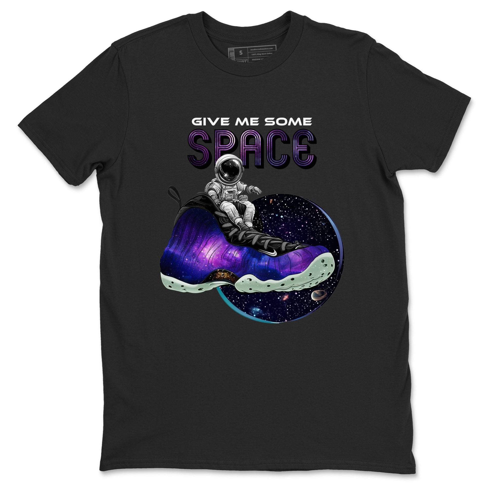 Foams One Galaxy shirts to match jordans Give Me Some Space best t shirts to wear with jordans Air Foamposite One Galaxy match shoes to clothes SNRT Sneaker Tees unisex cotton Black 2 shirts
