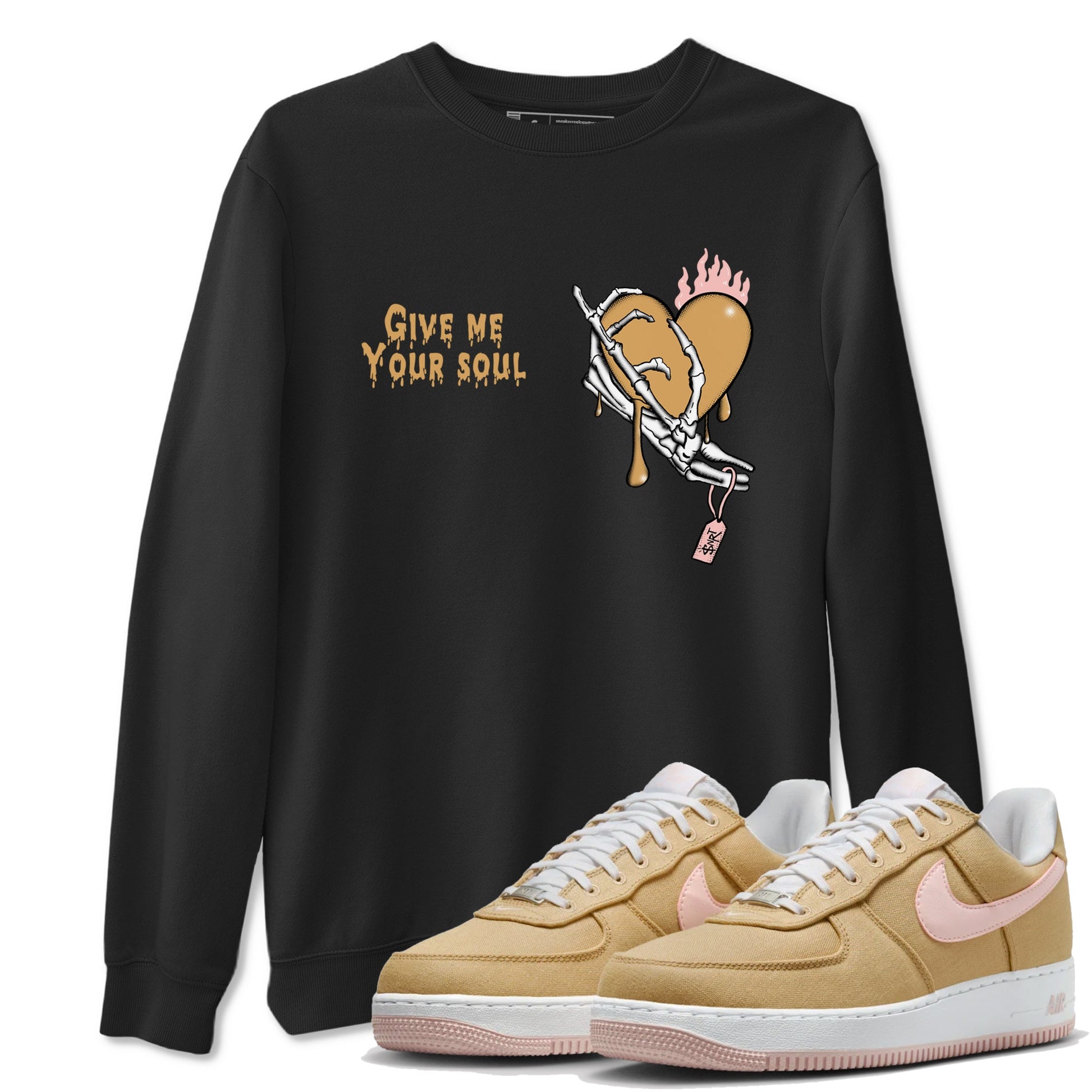 AF1 Linen shirts to match jordans Give Me Your Soul sneaker match tees Air Force 1 Linen match shoes to clothes SNRT Sneaker Tees unisex cotton Black 1 shirts