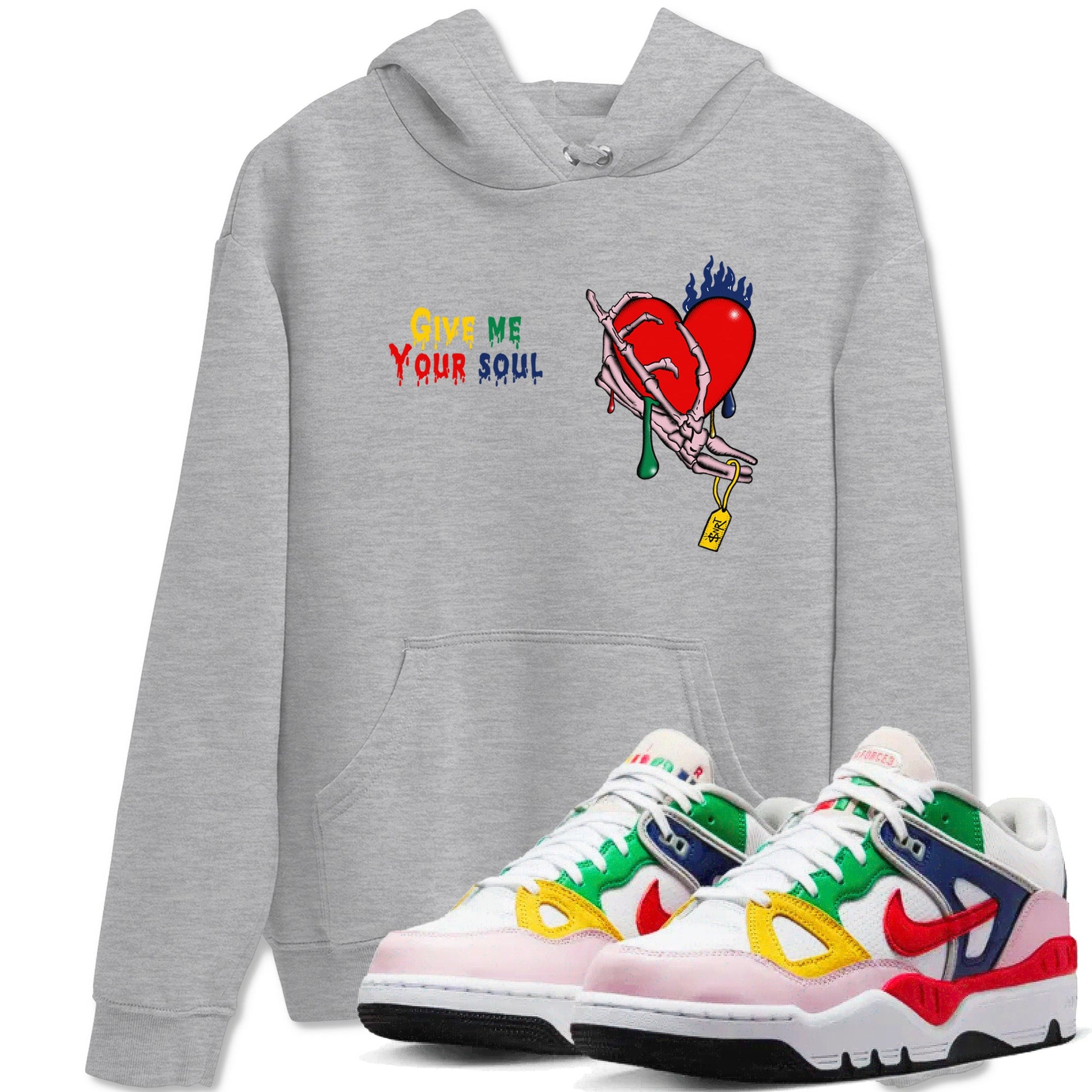AF 3 Nigo shirtsto match jordans Give Me Your Soul sneaker match tees Air Force 3 Low x Nigo Blue Void and Tour Yellow match shoes to clothes SNRT Sneaker Tees unisex cotton Heather Grey 1 shirts