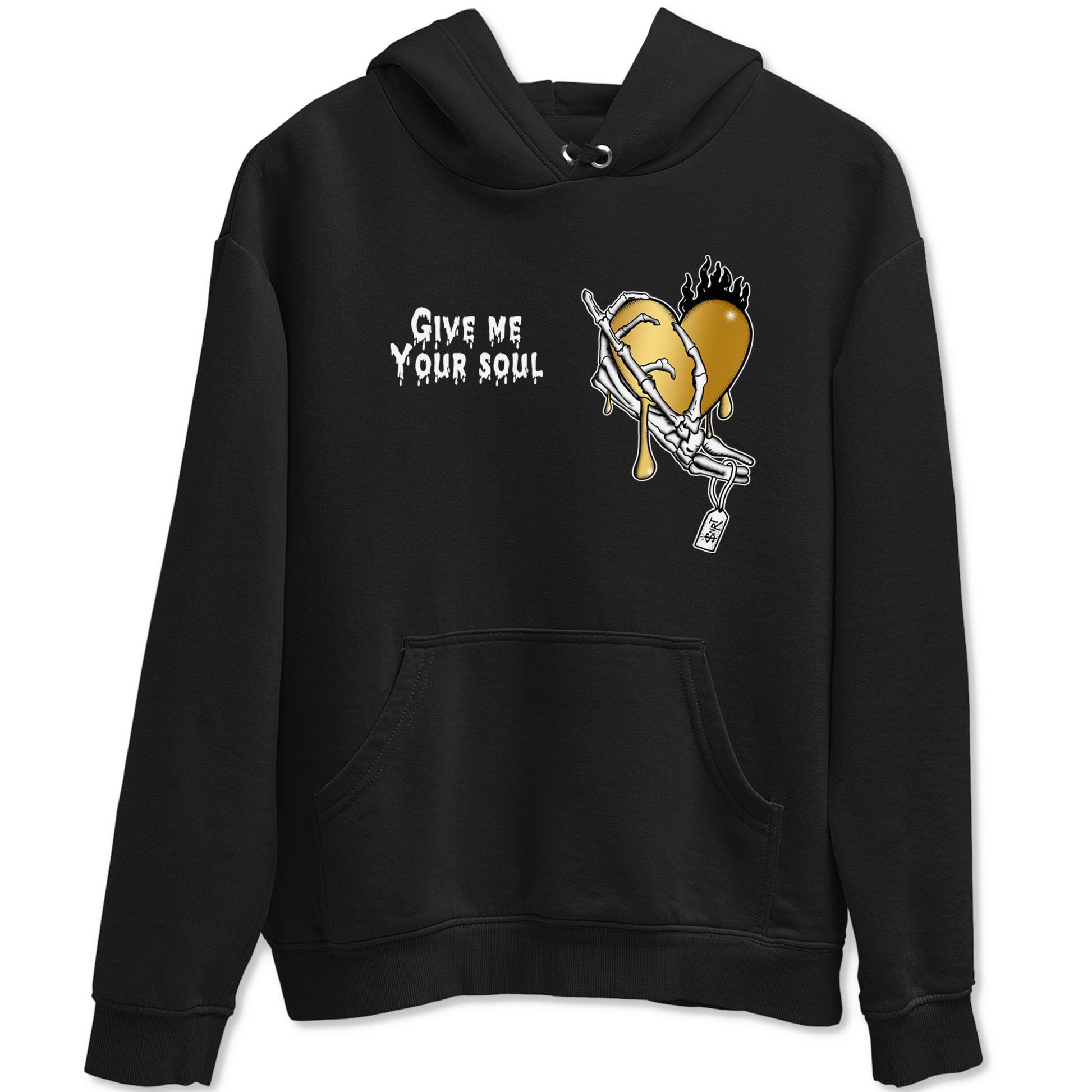 1s Black Metallic Gold shirts to match jordans Give Me Your Soul unique Halloween sneaker tee Jordan 1 High OG Black and Gold SNRT Sneaker Release Tees unisex cotton Black 2 crew neck shirts