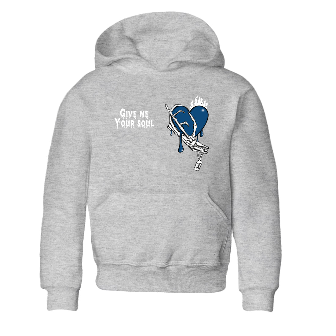 Sneaker match tees – Sneaker Tees To Match Air Jordan 12 French Blue Shoes – Give Me Your Soul Kids T-Shirt Heather Grey 2
