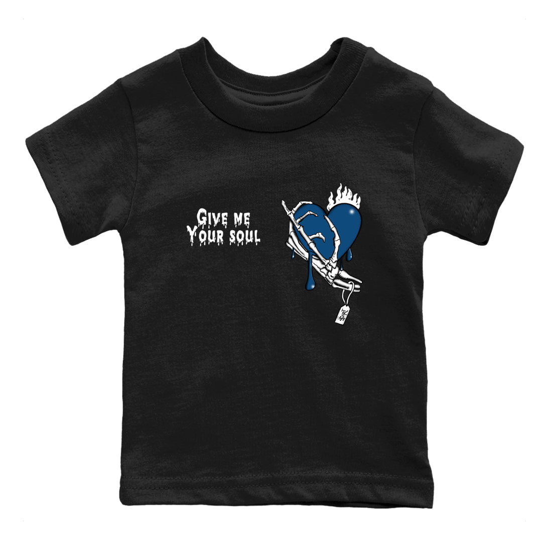 Sneaker match tees – Sneaker Tees To Match Air Jordan 12 French Blue Shoes – Give Me Your Soul Kids T-Shirt Black 2