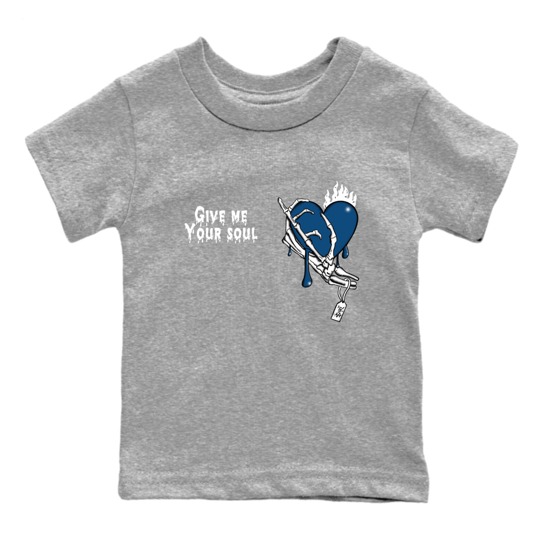 Sneaker match tees – Sneaker Tees To Match Air Jordan 12 French Blue Shoes – Give Me Your Soul Kids T-Shirt Heather Grey 2