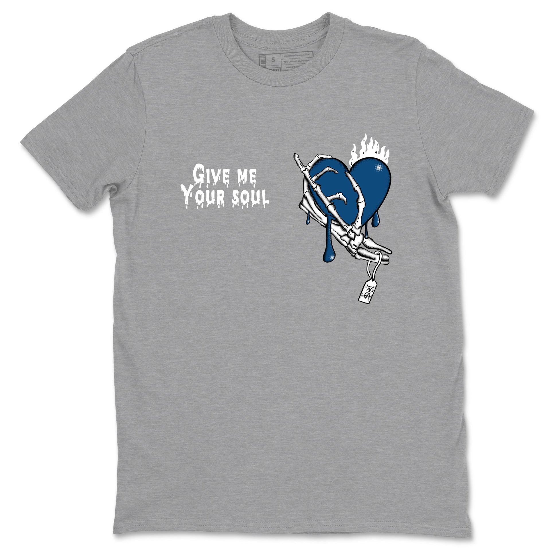 Sneaker match tees – Sneaker Tees To Match Air Jordan 12 French Blue Shoes – Give Me Your Soul Tee Heather Grey 2