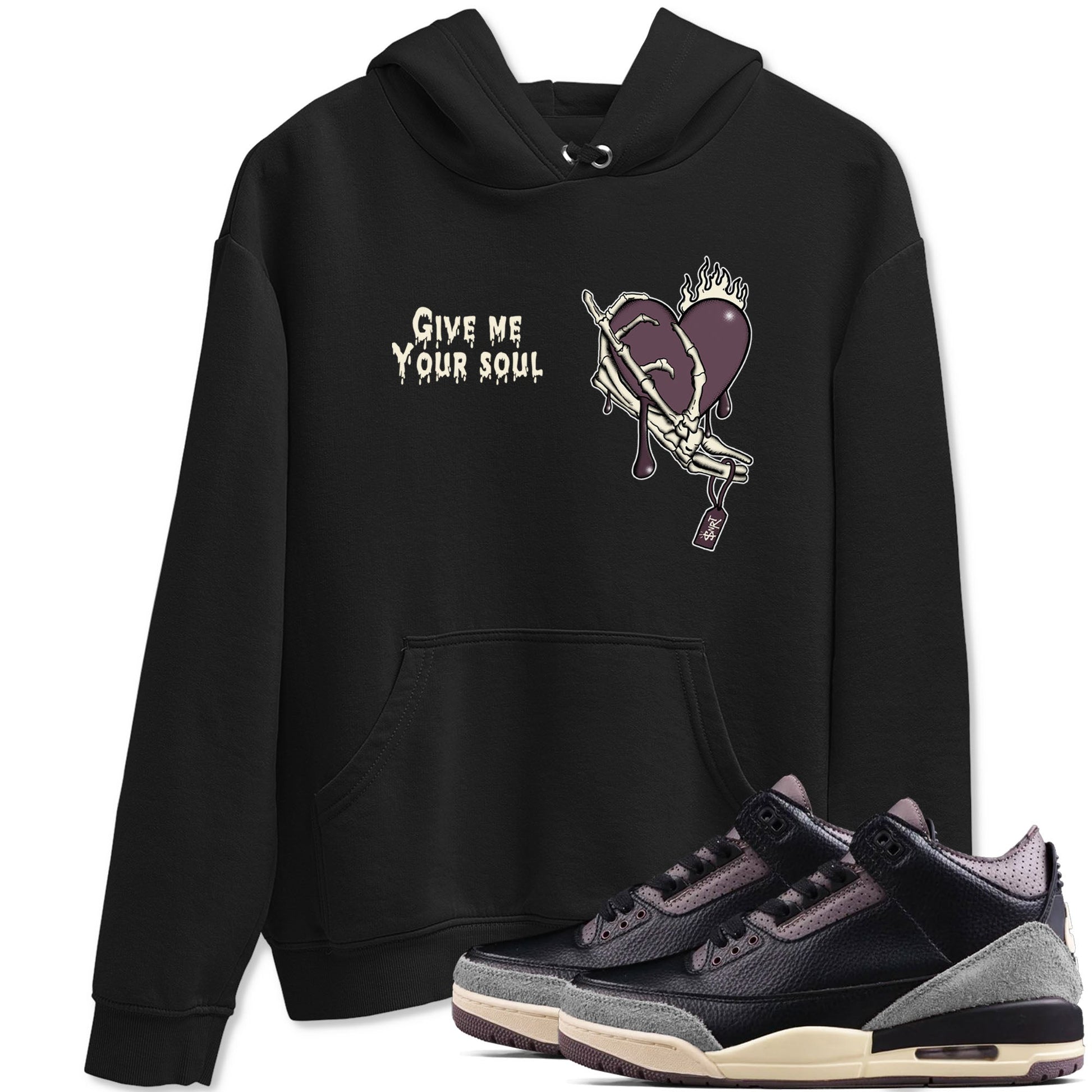 3s A Ma Maniere x Black shirts to match jordans Give Me Your Soul unique Halloween sneaker tee Air Jordan 3 A Ma Maniere x Black SNRT Sneaker Release Tees unisex cotton Black 1 crew neck shirts