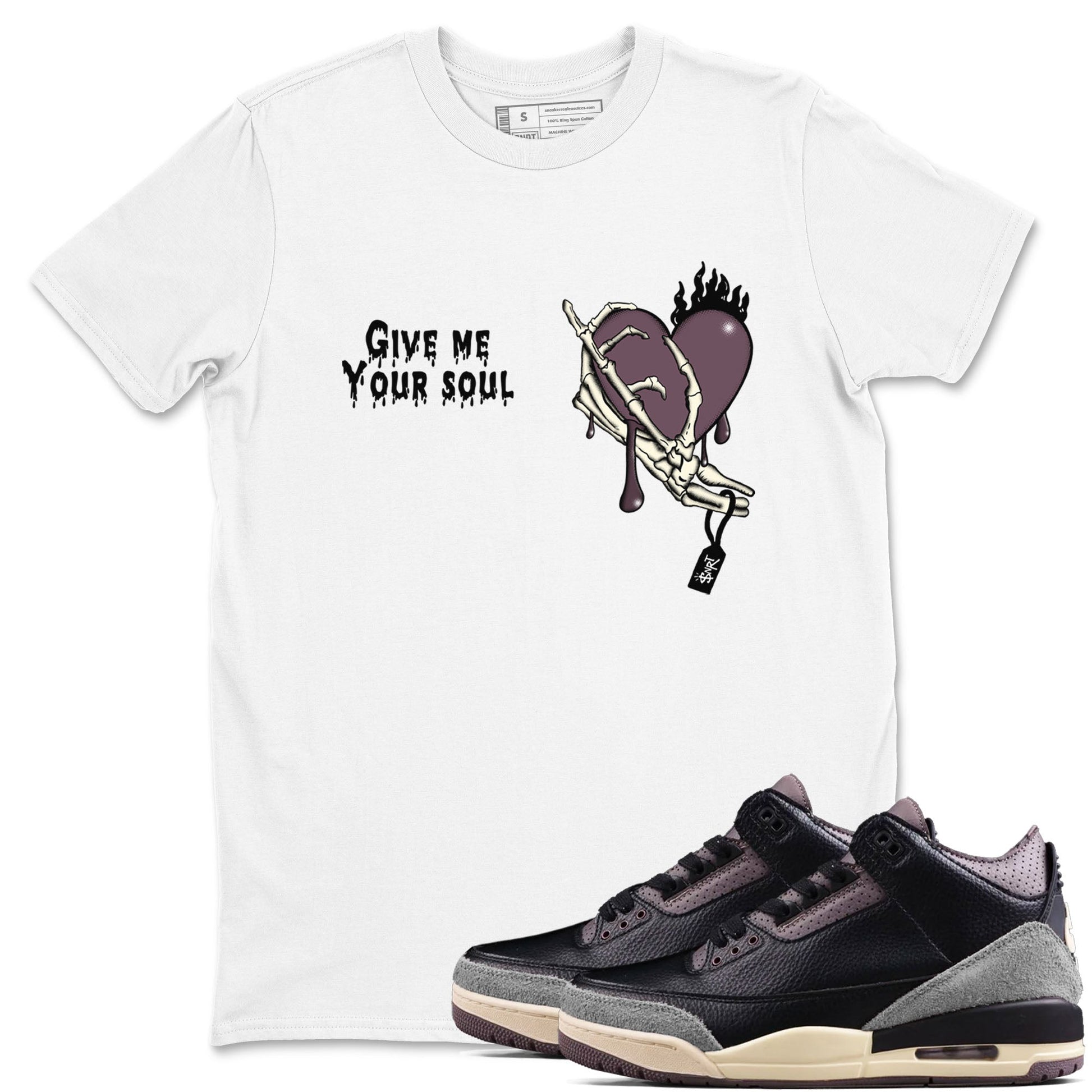 3s A Ma Maniere x Black shirts to match jordans Give Me Your Soul unique Halloween sneaker tee Air Jordan 3 A Ma Maniere x Black SNRT Sneaker Release Tees unisex cotton White 1 crew neck shirts