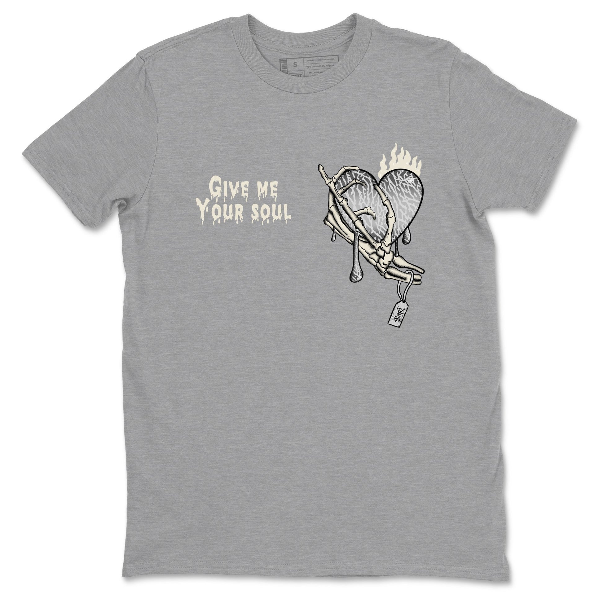 3s Sail and Cement Grey shirts to match jordans Give Me Your Soul sneaker match tees Air Jordan 3 Retro Sail and Cement Grey match shoes to clothes SNRT Sneaker Tees unisex cotton Heather Grey 2 shirts