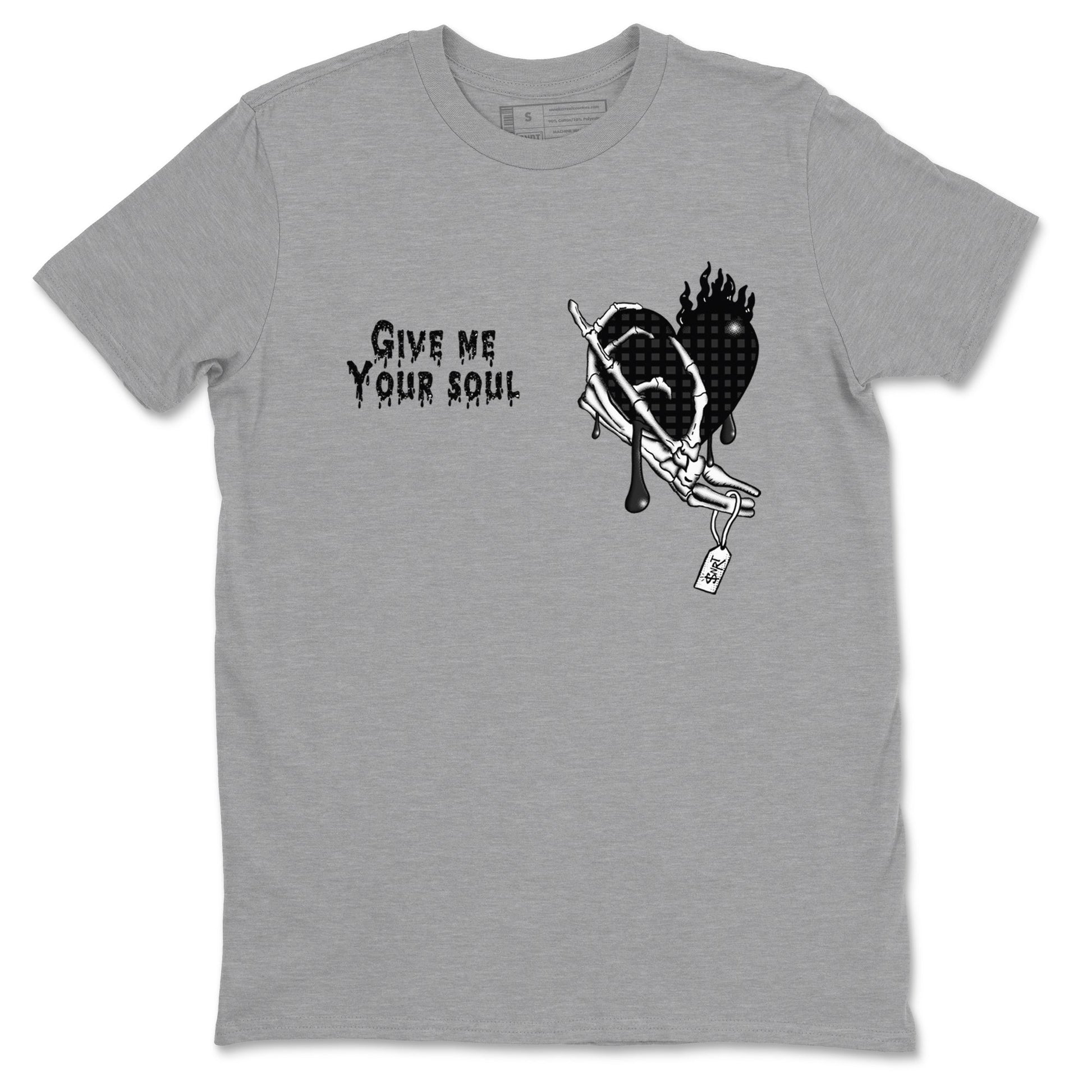 4s Fear shirts to match jordans Give Me Your Soul sneaker match tees Air Jordan 4 Retro Fear match shoes to clothes SNRT Sneaker Tees unisex cotton Heather Grey 2 shirts