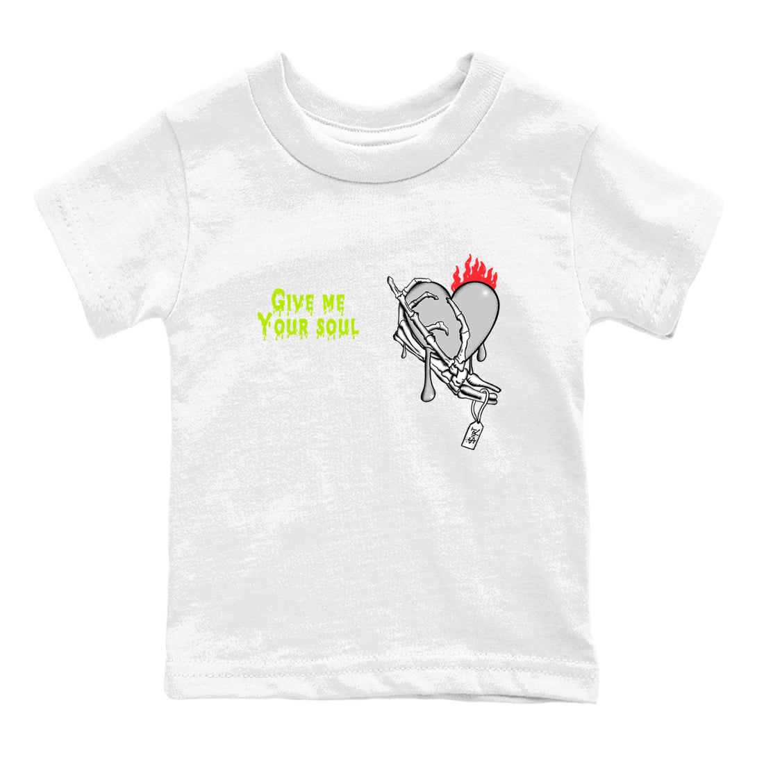 Sneaker Threads – Sneaker Tees To Match Air Max 90 Spruce Aura and Ghost Green – Give Me Your Soul Youth Graphic Tee White 2. Perfect for Jordan releases 2025 colorways.