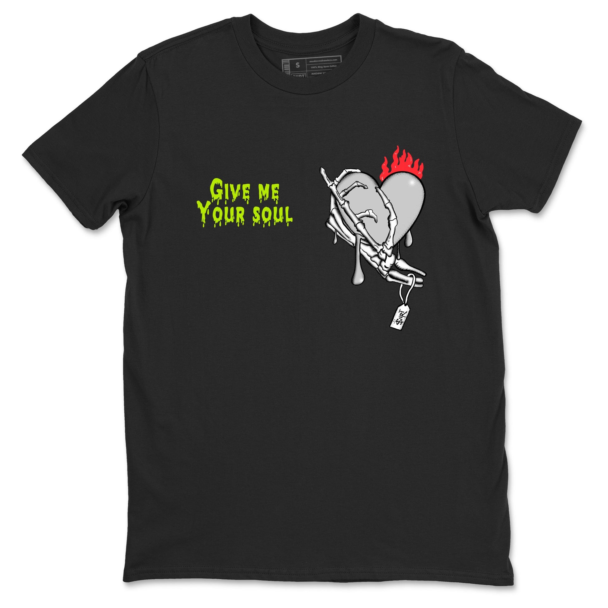 Sneaker Threads – Sneaker Tees To Match Air Max 90 Spruce Aura and Ghost Green – Give Me Your Soul Graphic Tee Black 2. Perfect for Jordan releases 2025 colorways.