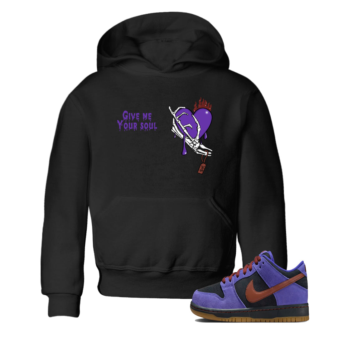 Sneaker match tees – Sneaker Threads To Match Dunk Low Persian Violet Shoes – Give Me Your Soul Kids T-Shirt Black 1