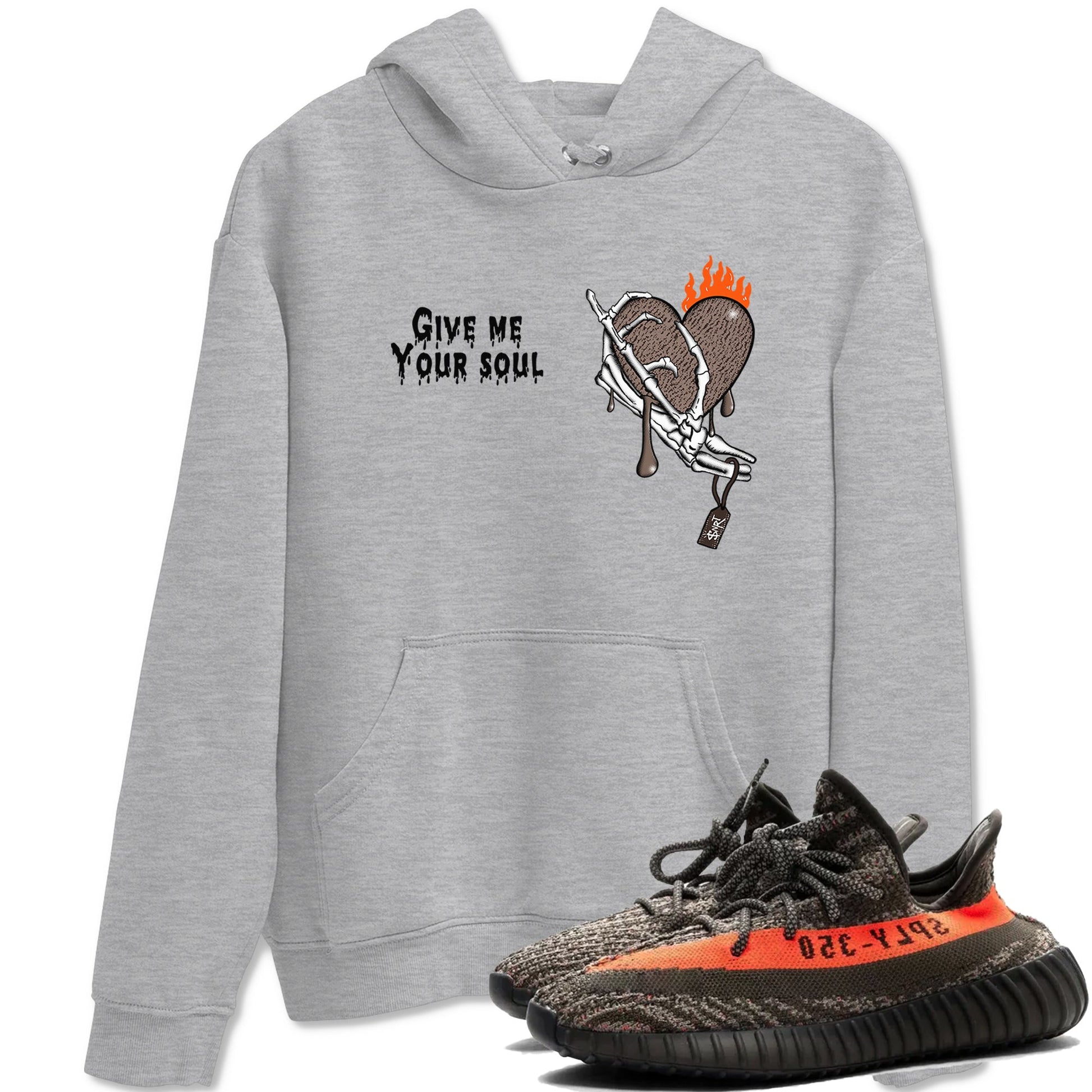 Yeezy 350 Carbon Beluga shirts to match jordans Give Me Your Soul unique Halloween sneaker tee Yeezy 350 Carbon Beluga match shoes to clothes SNRT Sneaker Tees unisex cotton Heather Grey 1 shirts