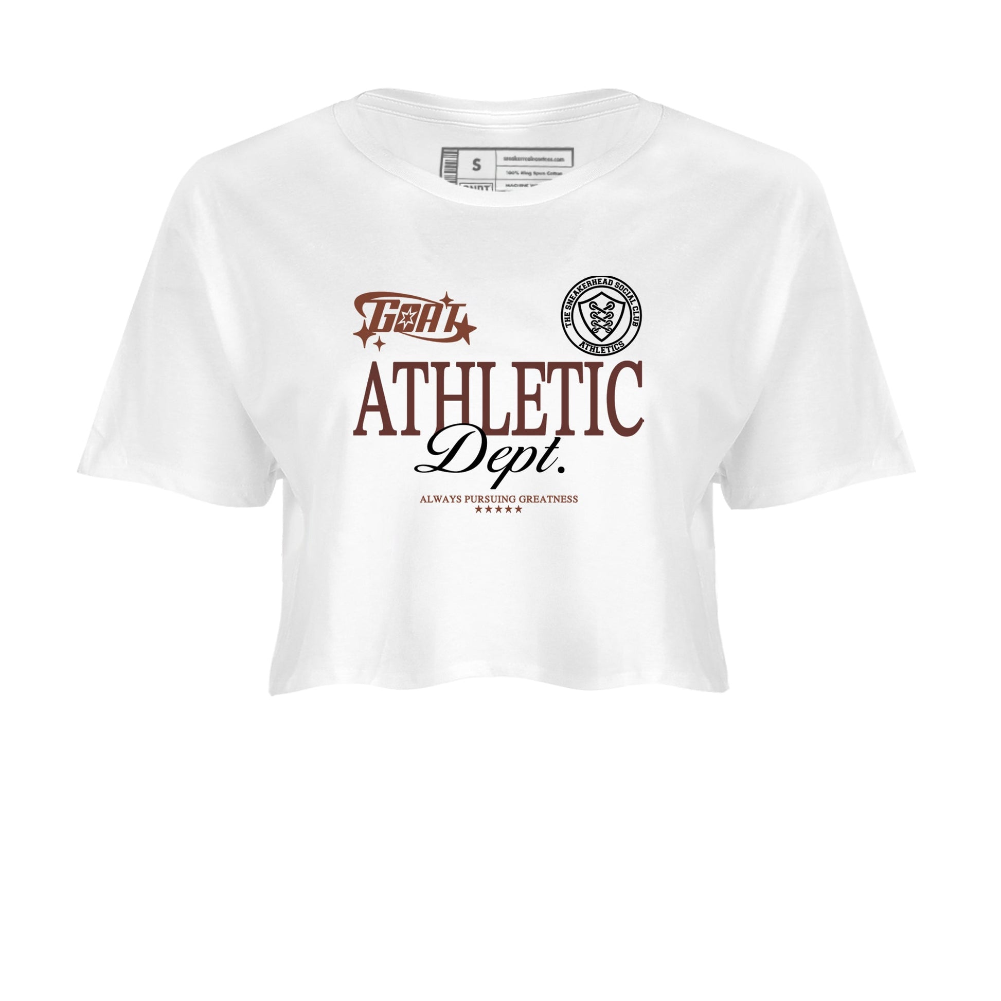 Sneaker match tees – Sneaker Tees To Match Dunk Low Football Shoes – Goat Athletic Dept Crop T-Shirt White 2
