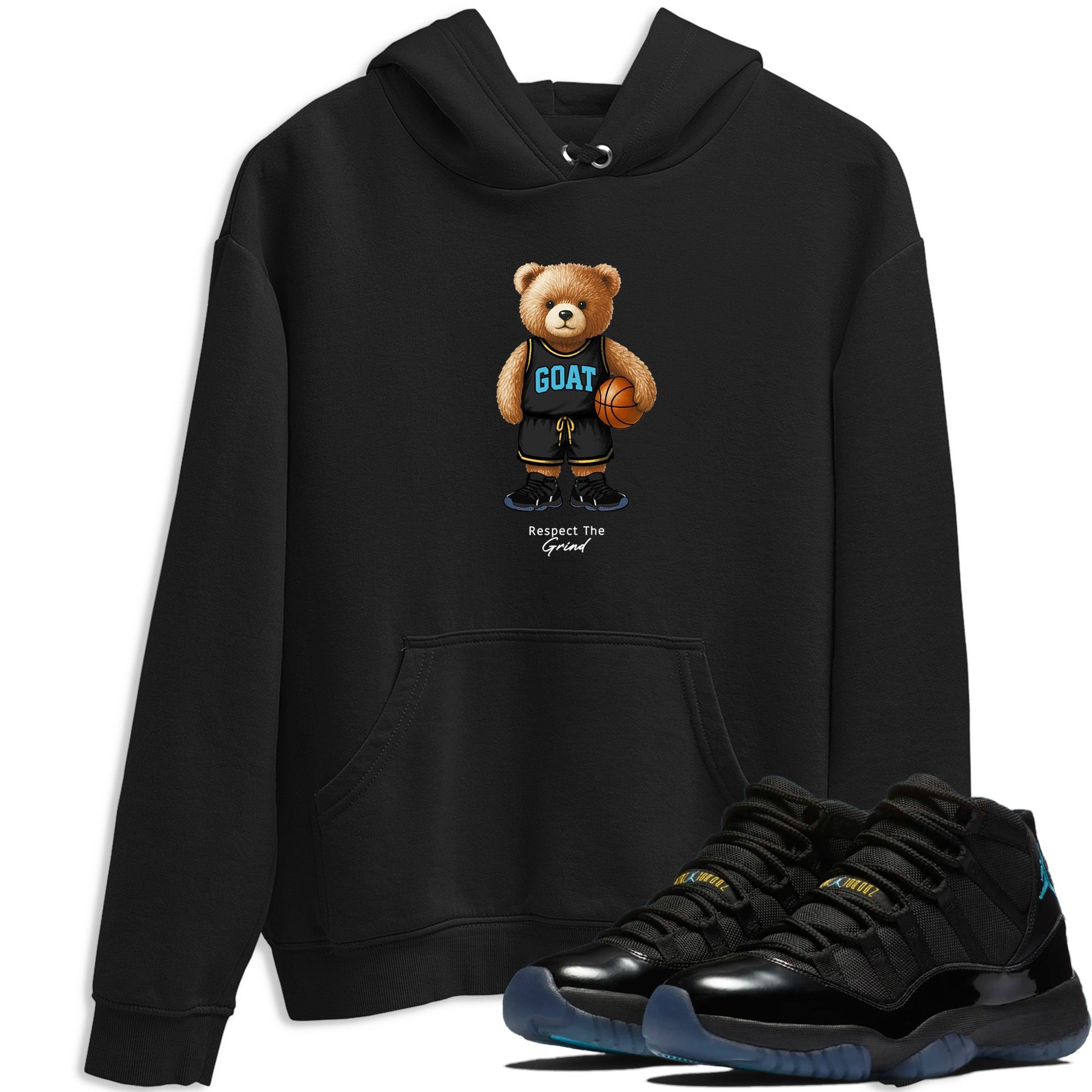 Basketball Graphic Tee – Sneaker Tees To Match Air Jordan 11 Gamma – GOAT Mode Graphic Tee Black 1. Perfect for 11s Gamma releases 2025 colorways.