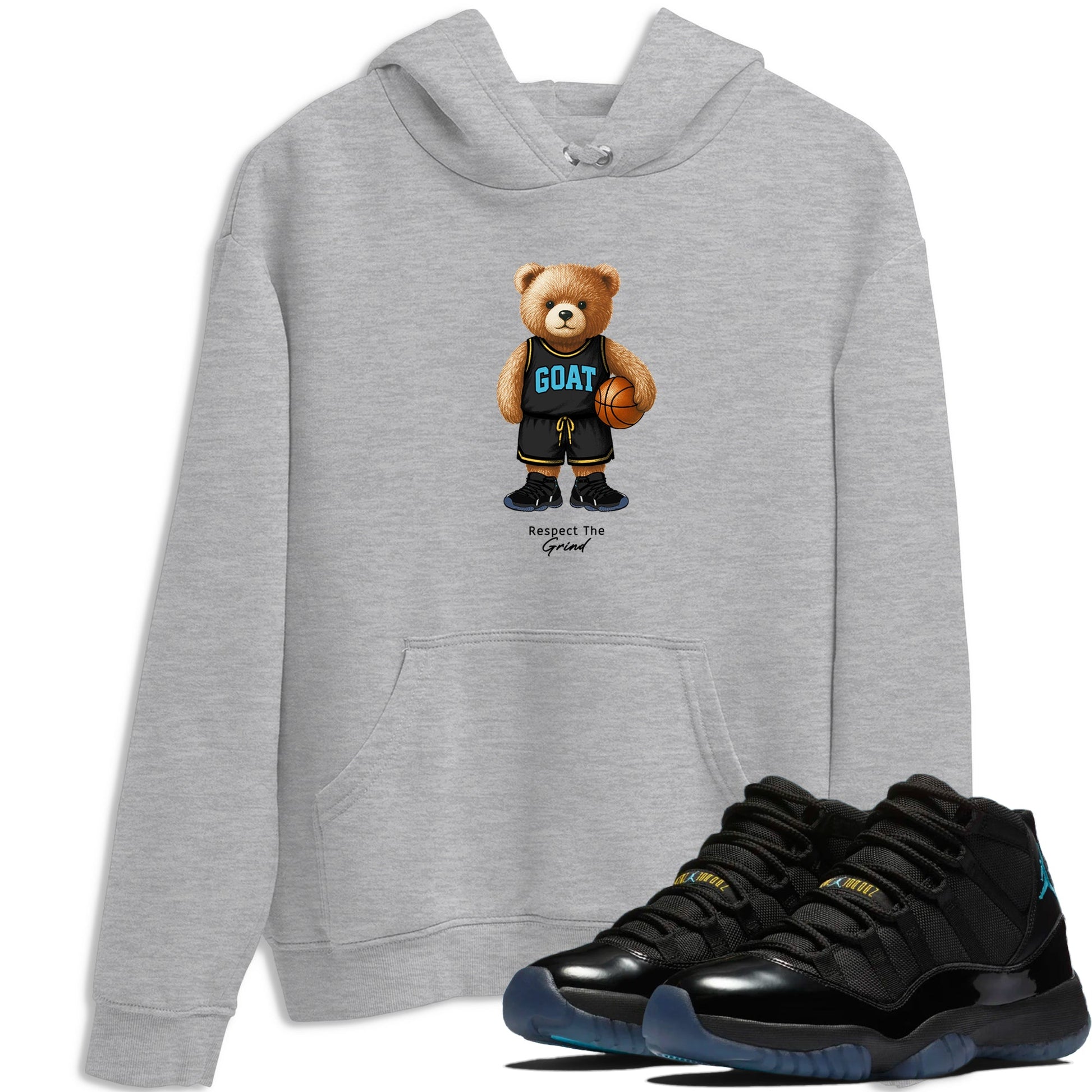 Basketball Graphic Tee – Sneaker Tees To Match Air Jordan 11 Gamma – GOAT Mode Graphic Tee Heather Grey 1. Perfect for 11s Gamma releases 2025 colorways.
