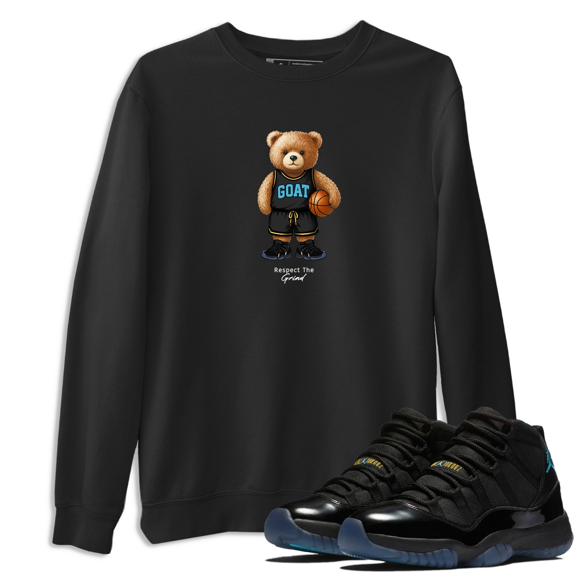 Basketball Graphic Tee – Sneaker Tees To Match Air Jordan 11 Gamma – GOAT Mode Graphic Tee Black 1. Perfect for 11s Gamma releases 2025 colorways.