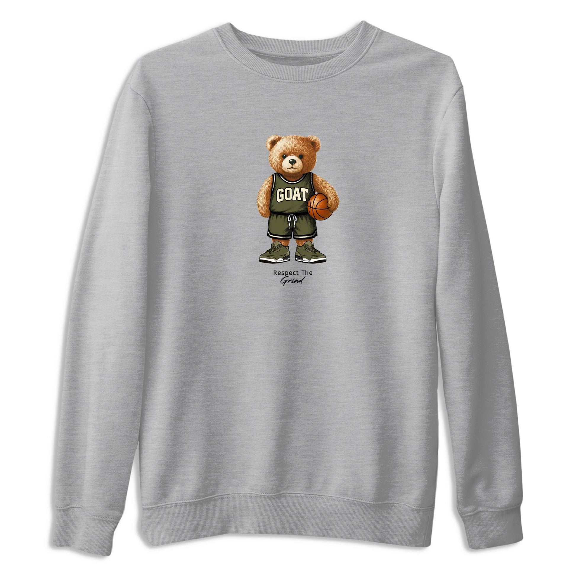 Basketball Graphic Tee – Sneaker Tees To Match Air Jordan 3 Family Affair – GOAT Mode Graphic Tee Heather Grey 2. Perfect for 3s Medium Olive releases 2025 colorways.