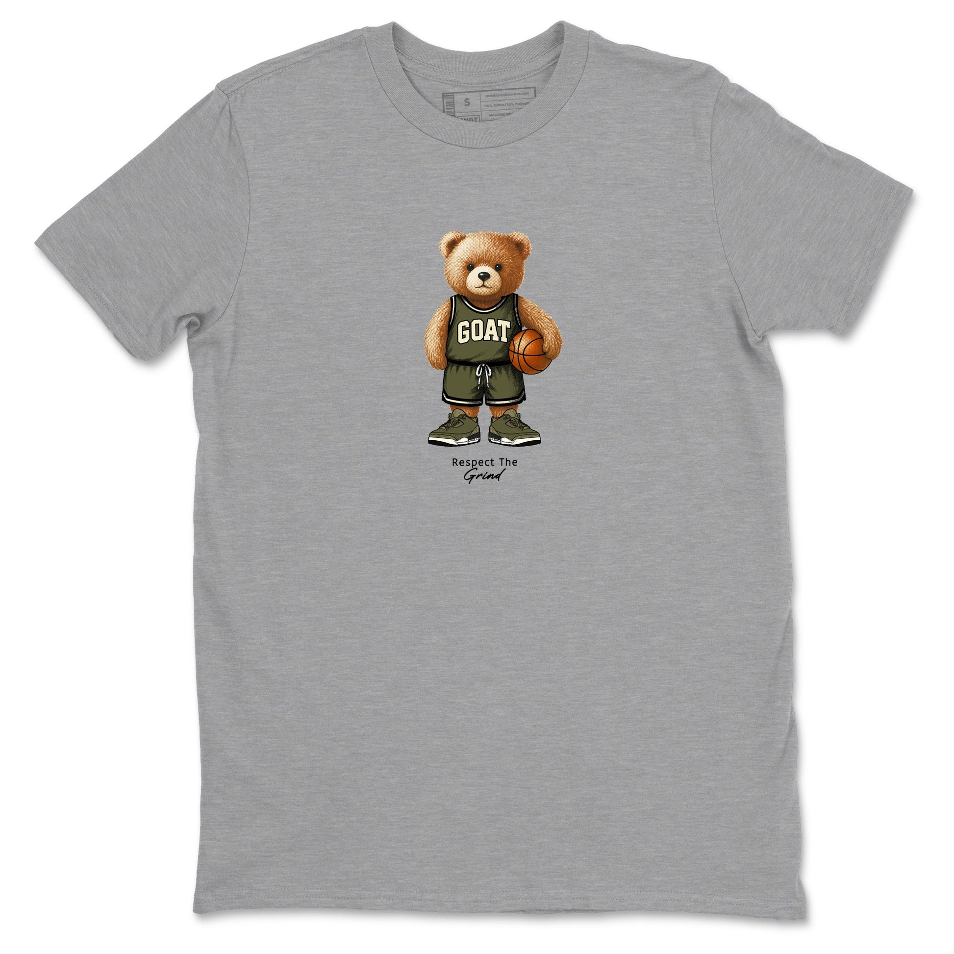 Basketball Graphic Tee – Sneaker Tees To Match Air Jordan 3 Family Affair – GOAT Mode Graphic Tee Heather Grey 2. Perfect for 3s Medium Olive releases 2025 colorways.