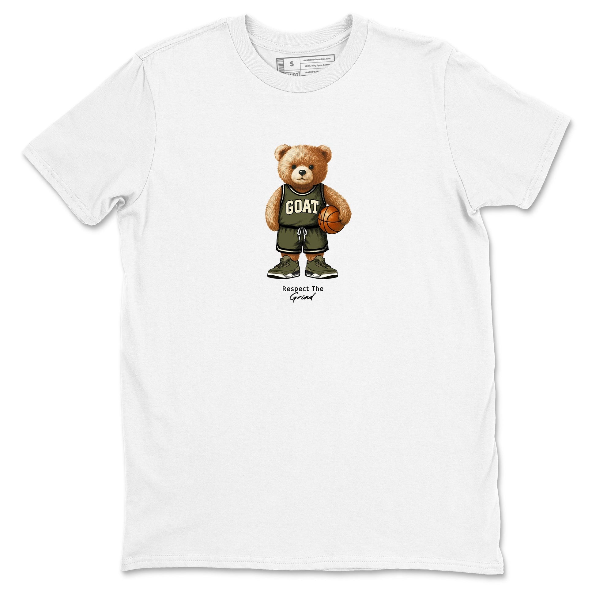 Basketball Graphic Tee – Sneaker Tees To Match Air Jordan 3 Family Affair – GOAT Mode Graphic Tee White 2. Perfect for 3s Medium Olive releases 2025 colorways.