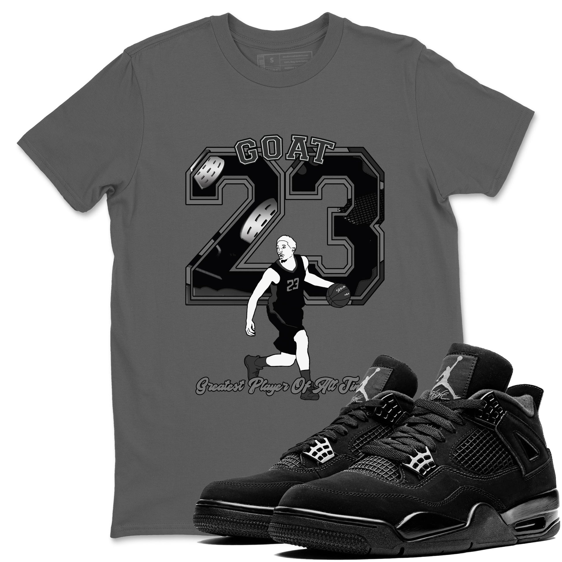 4s Black Cat shirts to match jordans Goat Player sneaker match tees Air Jordan 4 Black Cat match shoes to clothes SNRT Sneaker Tees unisex cotton Cool Grey 1 shirts