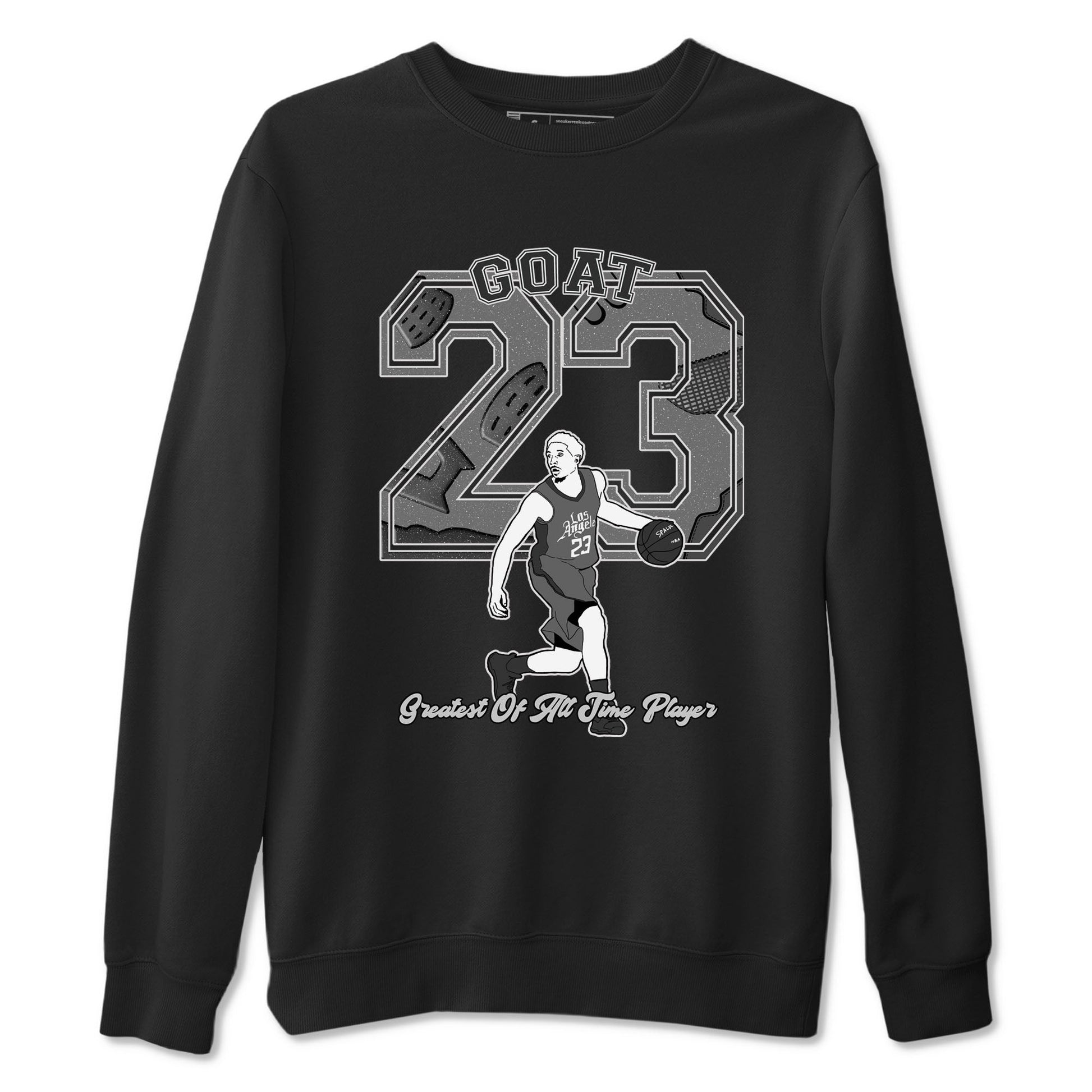 4s Wet Cement shirts to match jordans Goat Player sneaker match tees Air Jordan 4 Wet Cement SNRT Sneaker Release Tees unisex cotton Black 2 crew neck shirts