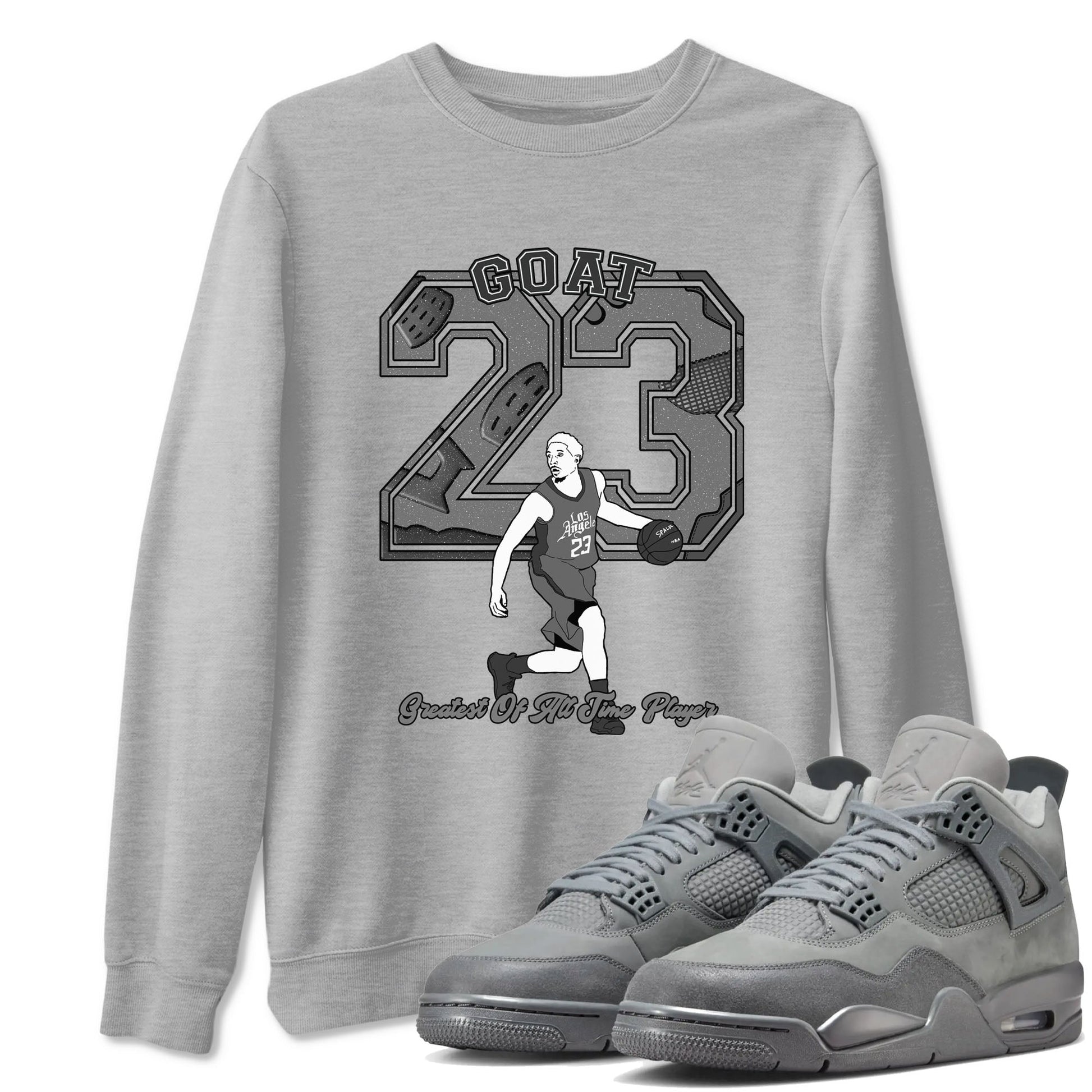 4s Wet Cement shirts to match jordans Goat Player sneaker match tees Air Jordan 4 Wet Cement SNRT Sneaker Release Tees unisex cotton Heather Grey 1 crew neck shirts