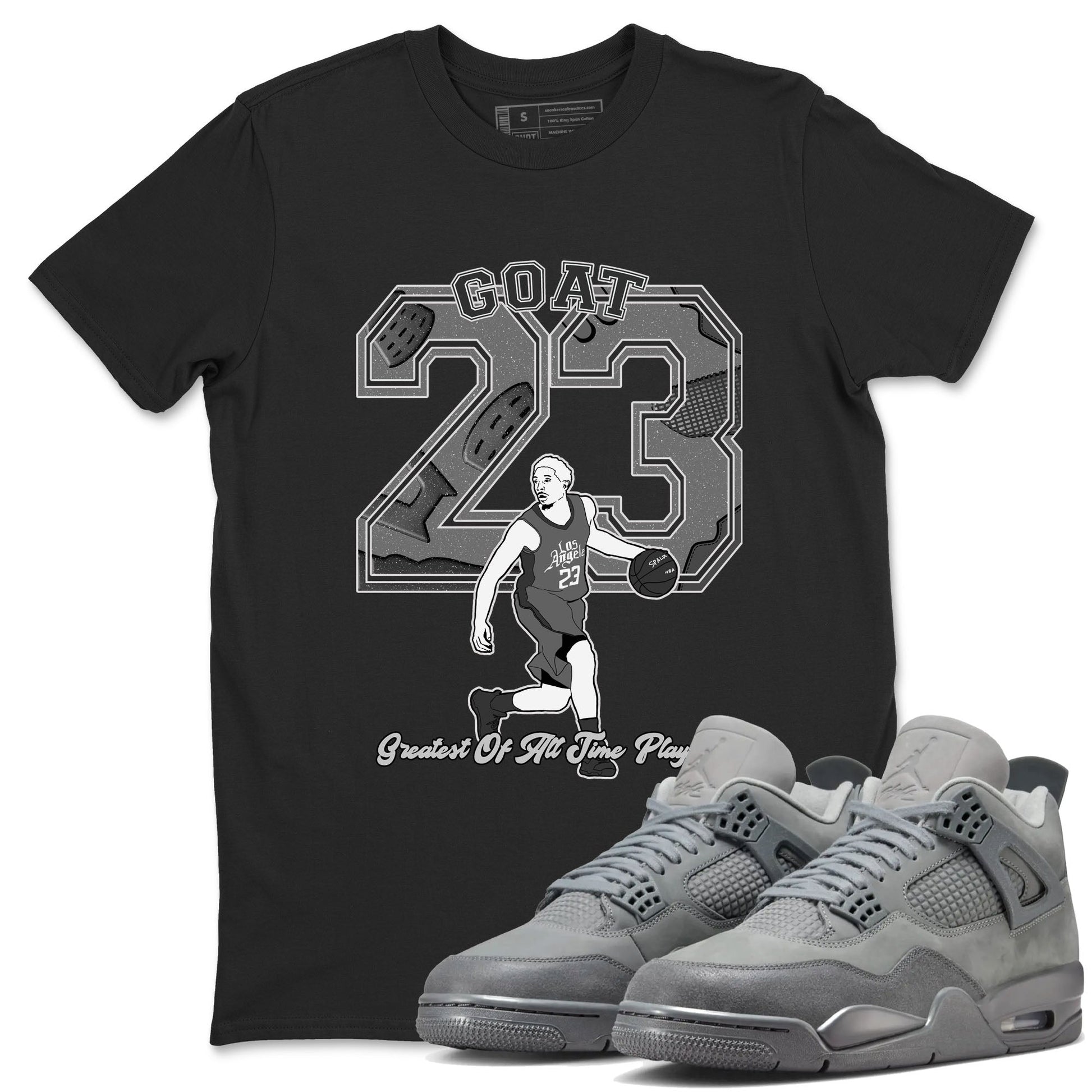 4s Wet Cement shirts to match jordans Goat Player sneaker match tees Air Jordan 4 Wet Cement SNRT Sneaker Release Tees unisex cotton Black 1 crew neck shirts
