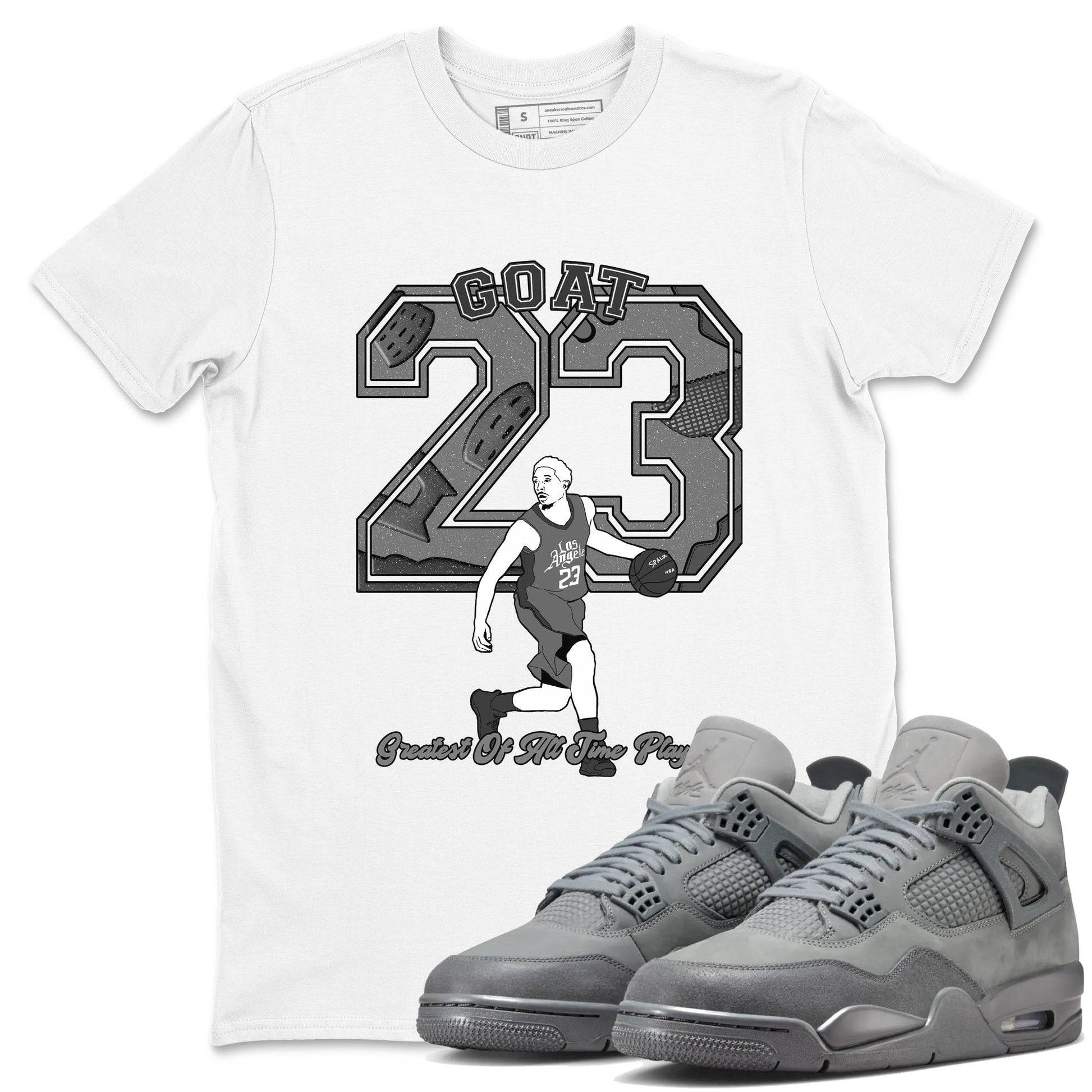 4s Wet Cement shirts to match jordans Goat Player sneaker match tees Air Jordan 4 Wet Cement SNRT Sneaker Release Tees unisex cotton White 1 crew neck shirts
